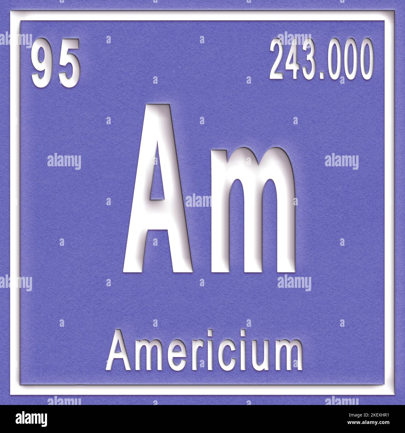 Élément chimique d'Amérique, signe avec numéro atomique et poids ...