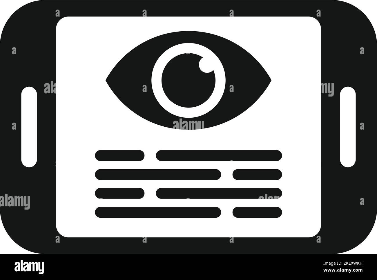 Icône de test oculaire de la tablette vecteur simple. Clinique de santé. Clinique optique Illustration de Vecteur