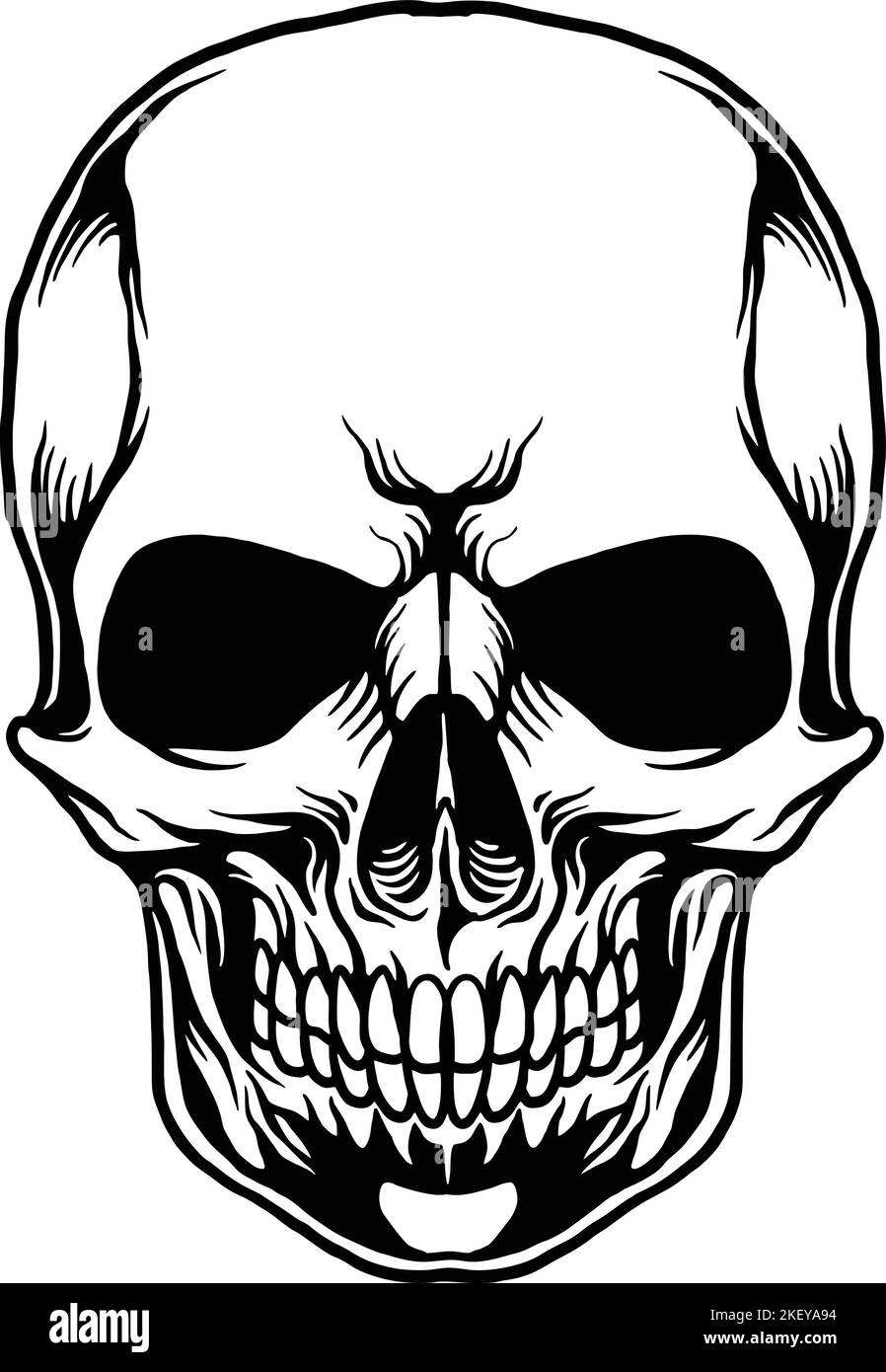 Crâne Head Clipart Outline illustrations vectorielles pour votre travail logo, t-shirt de marchandise, autocollants et dessins d'étiquettes, poster, cartes de vœux Illustration de Vecteur