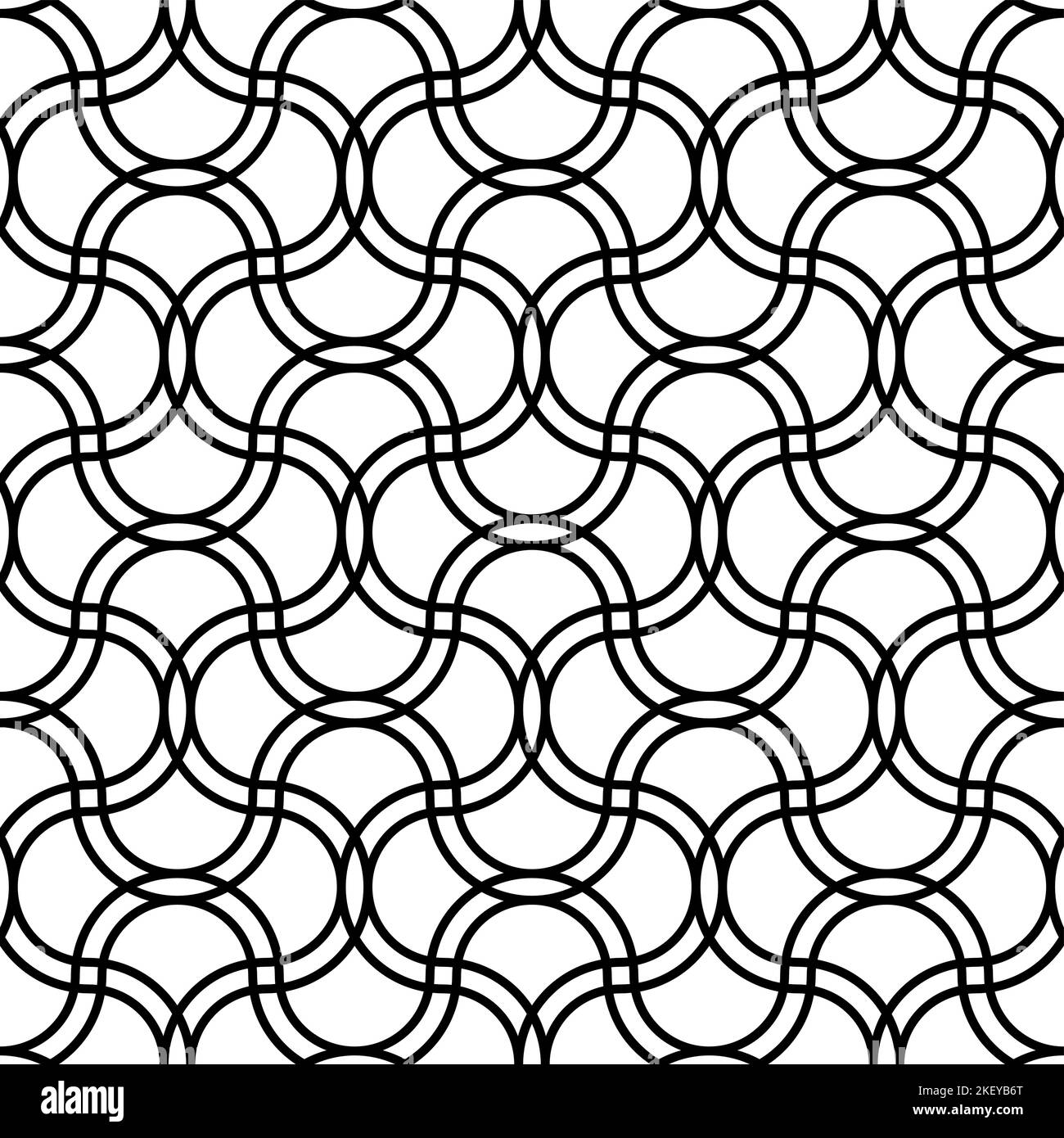 Décoration géométrique sans couture basée sur l'art islamique traditionnel. Lignes de couleur noires. Superbe design pour le tissu, le textile, la couverture, le papier d'emballage, le fond. Illustration de Vecteur