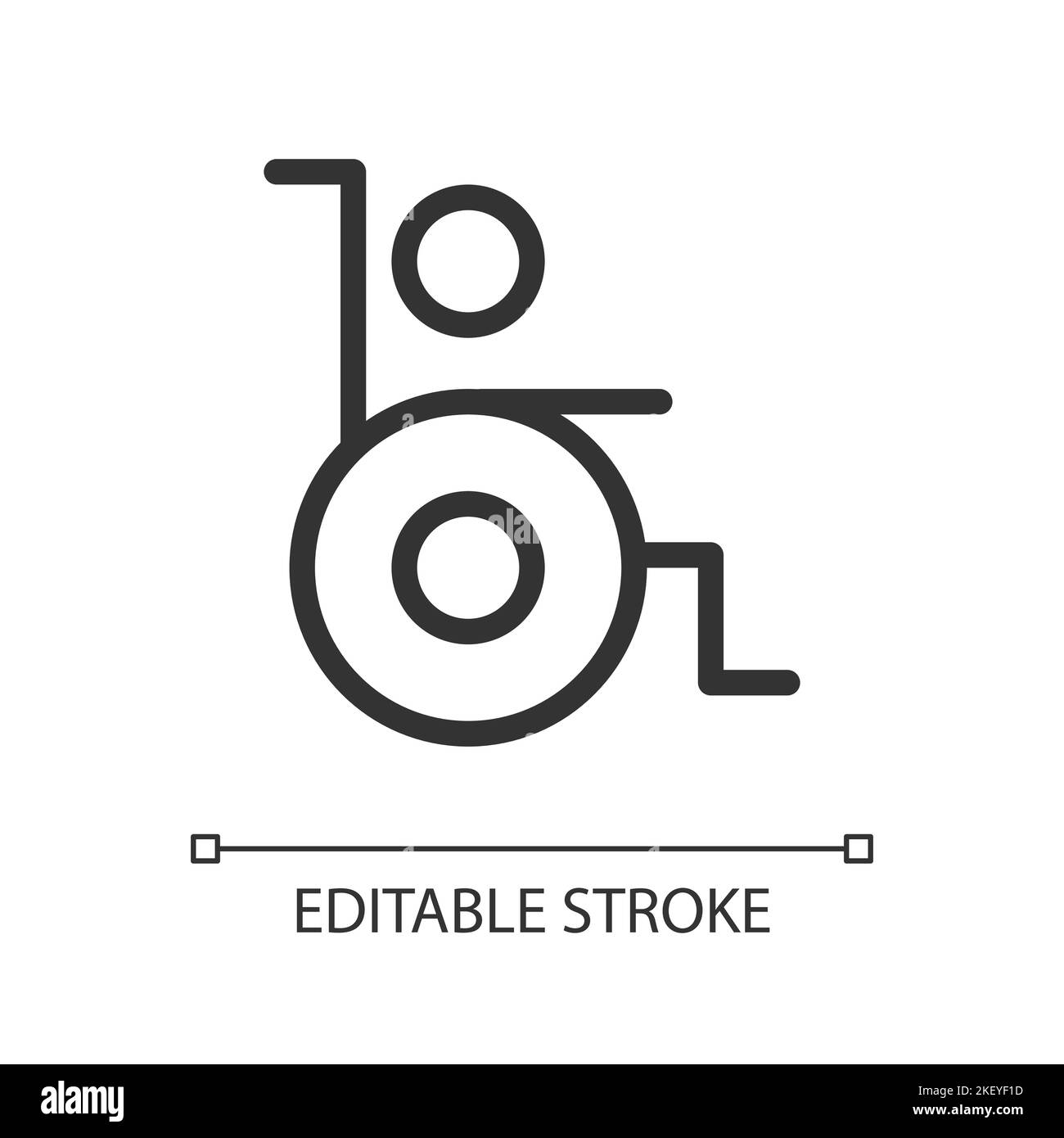 Icône de l'interface utilisateur linéaire Perfect pixel de personne handicapée Illustration de Vecteur