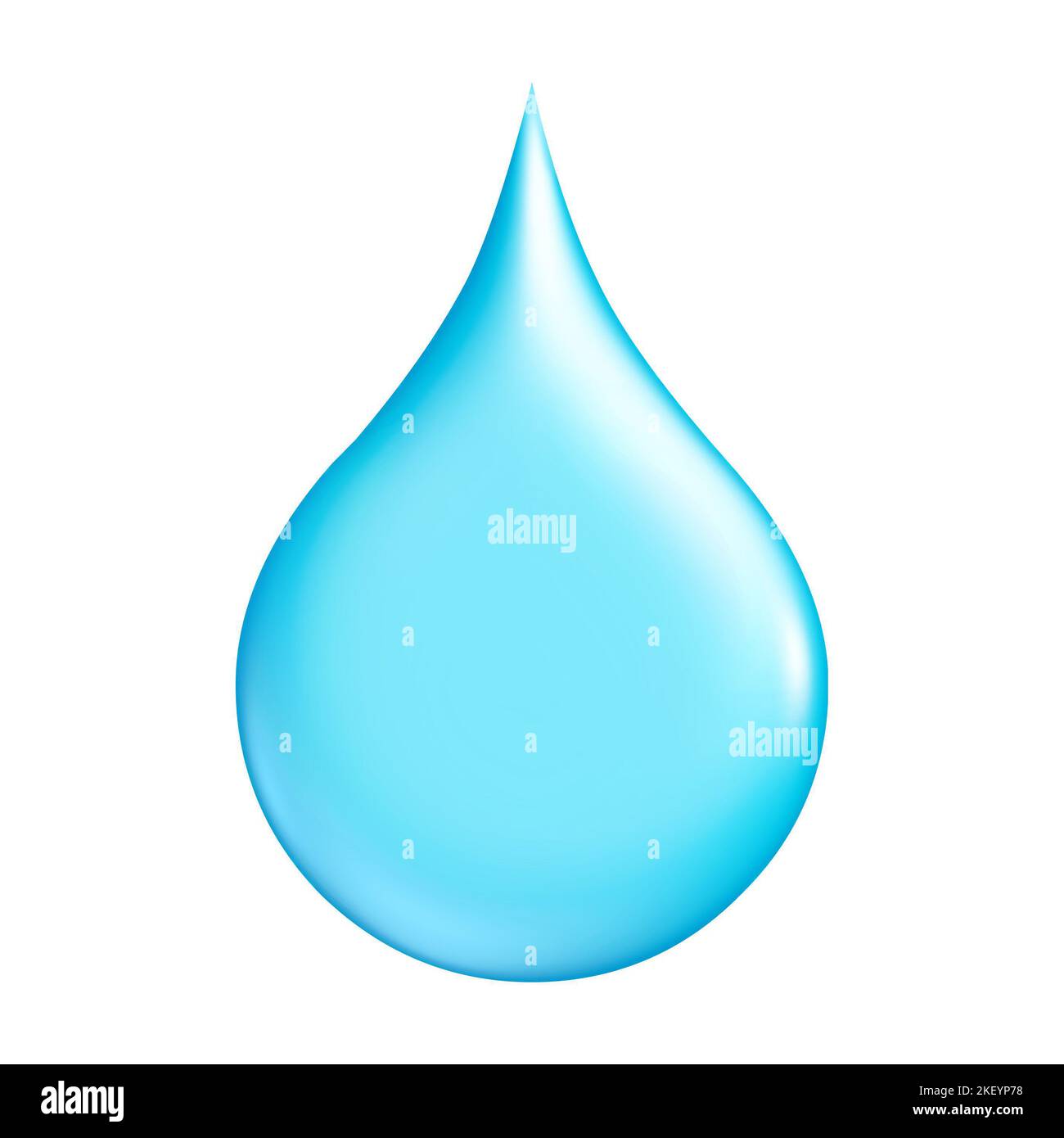 goutte d'eau isolée sur blanc, rendu 3d Banque D'Images