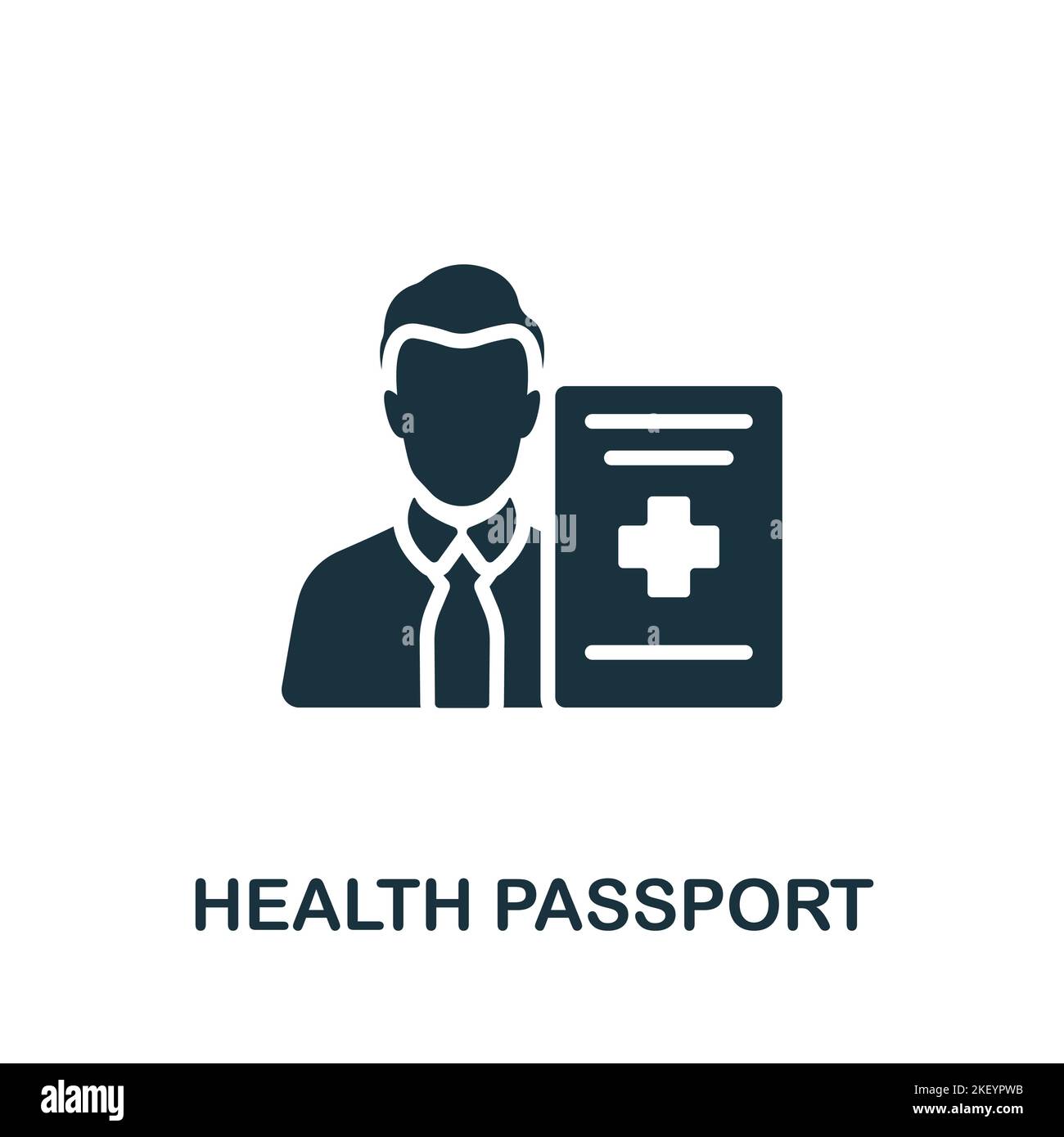 Icône Passeport santé. Monochrome simple Nouvelle icône de normalité pour modèles, web design et infographies Illustration de Vecteur