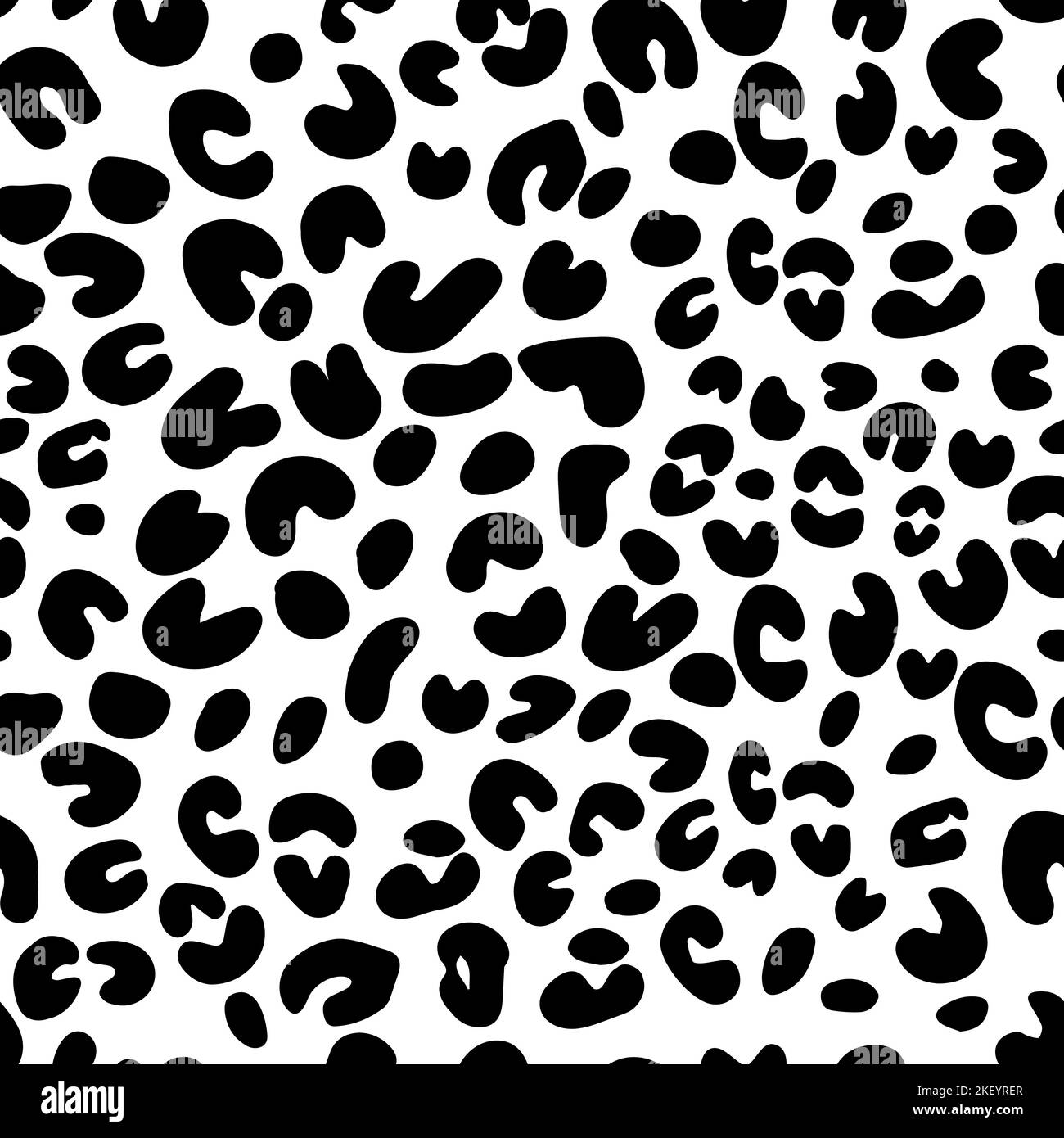 Motif sans couture motif animal abstrait peau léopard. Jaguar, guépard, panther.fond noir et blanc.Illustration vectorielle. Illustration de Vecteur