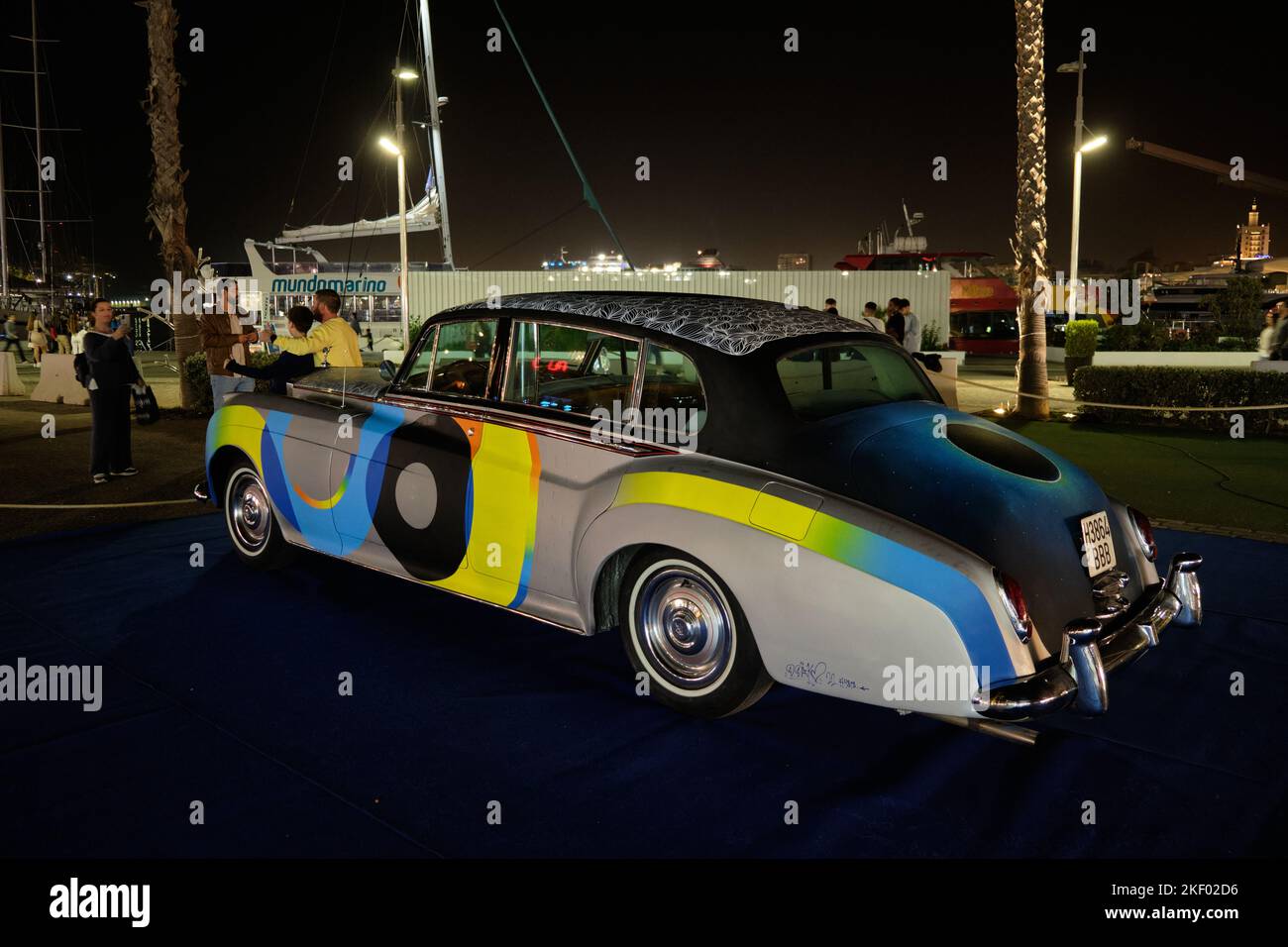 Rolls Royce Silver Cloud au port de Málaga, Espagne. Banque D'Images