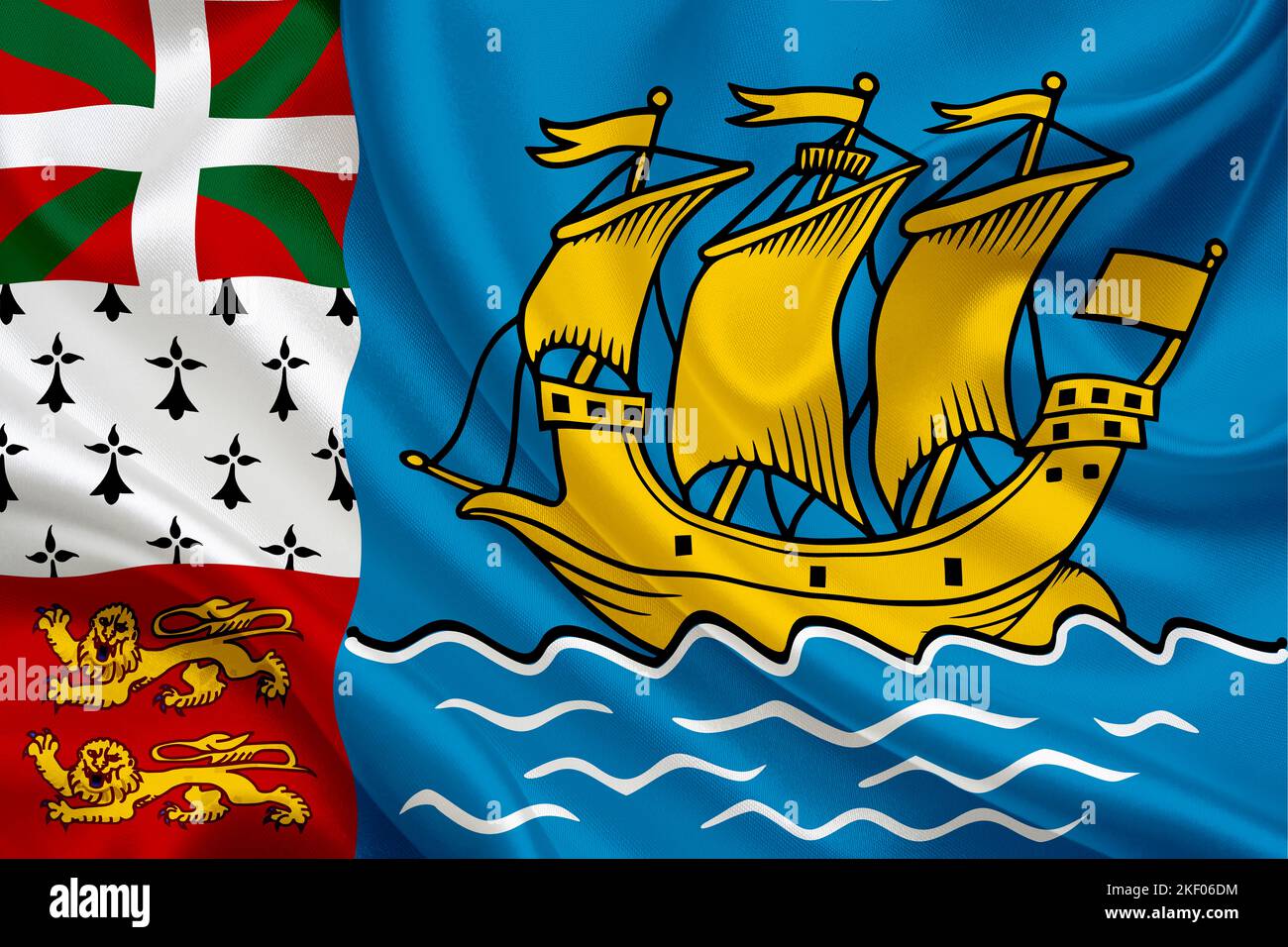 Drapeau national de Saint-Pierre Miquelon Banque D'Images