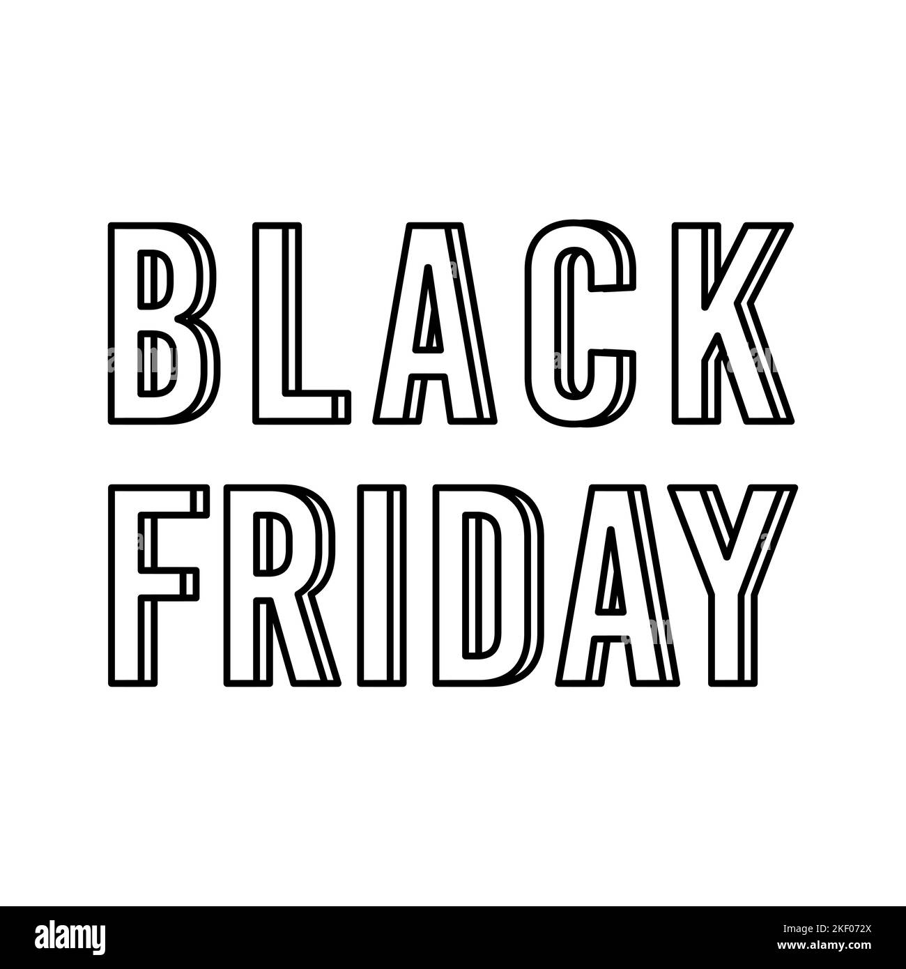 Bannière du vendredi noir. Lettrage minimaliste pour la promotion, le marketing, la publicité et les médias sociaux. Illustration vectorielle, conception plate Illustration de Vecteur
