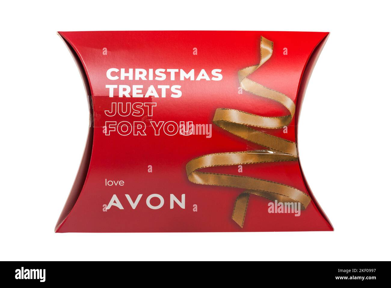 Gâteries de Noël juste pour vous aimez paquet Avon isolé sur fond blanc - cadeau gratuit Avon cosmétiques Banque D'Images