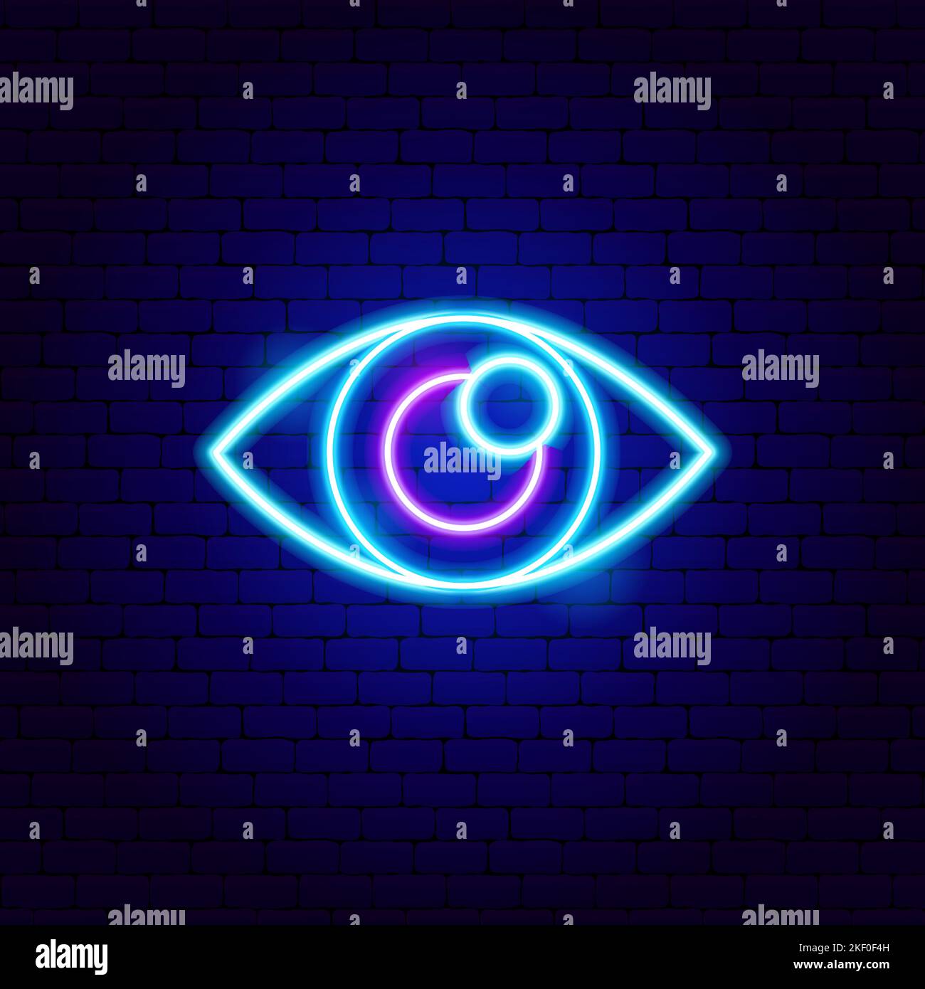 Panneau Neon œil Illustration de Vecteur