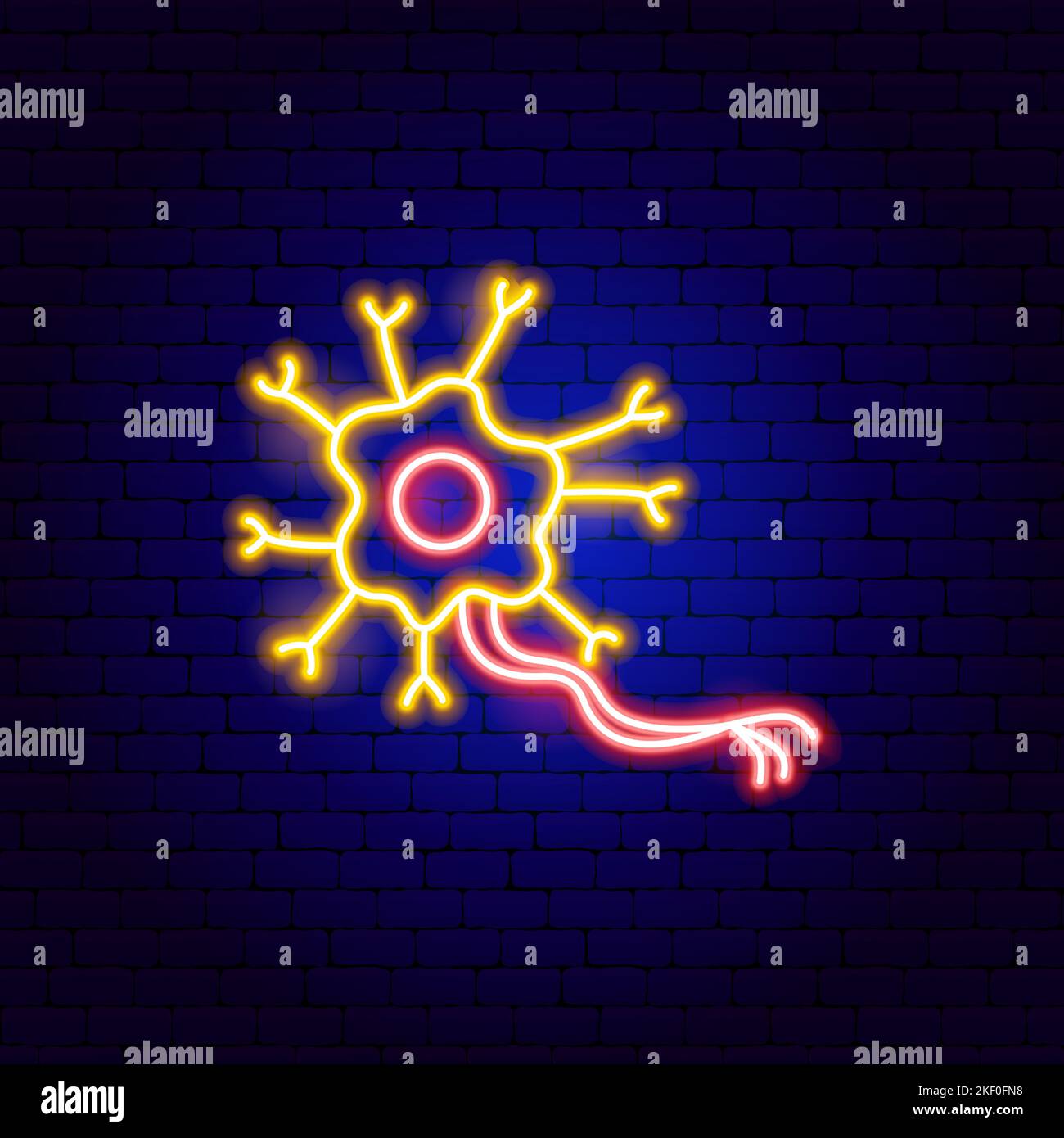 Signe du néon neurone Illustration de Vecteur
