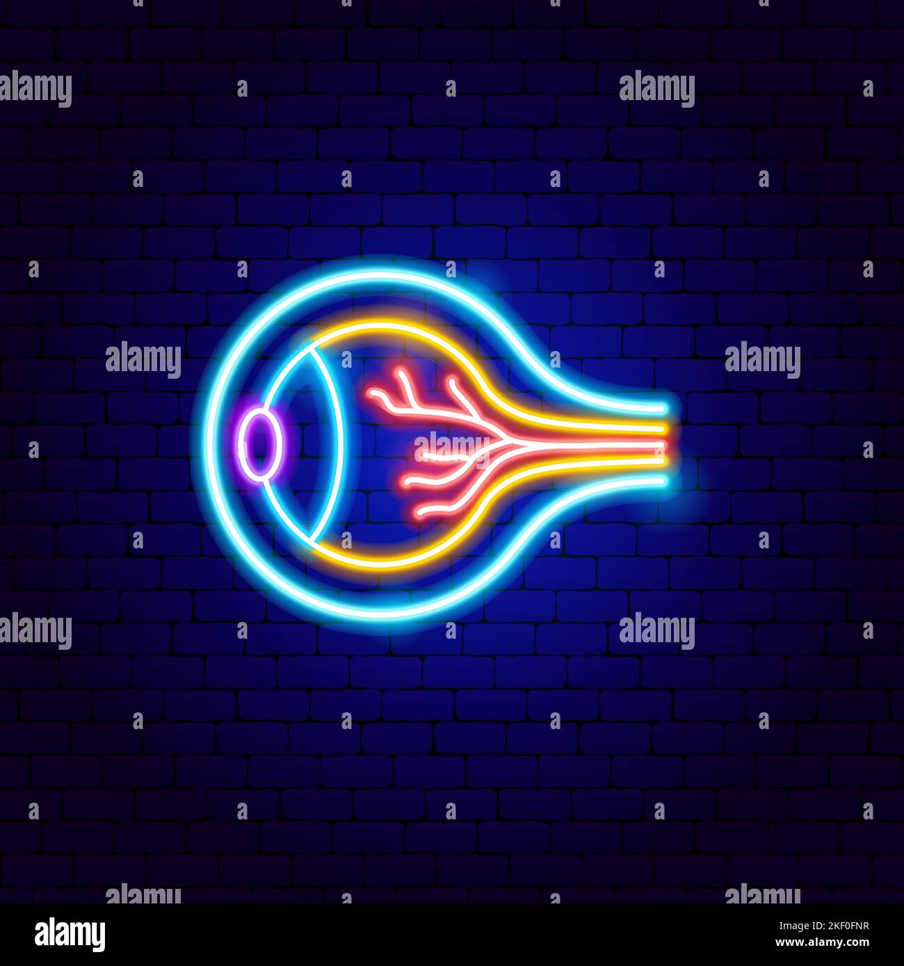 Panneau Neon de structure oculaire Illustration de Vecteur