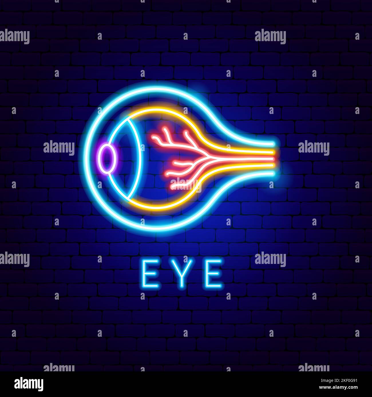Étiquette de néon oculaire Illustration de Vecteur