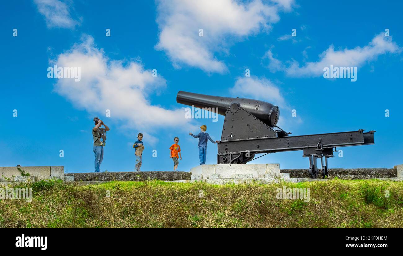 Fort Clinch a construit 1812-1868 State Park sur l'île Amelia, dans le nord-est de la Floride. Sur le Registre national des lieux historiques. Banque D'Images