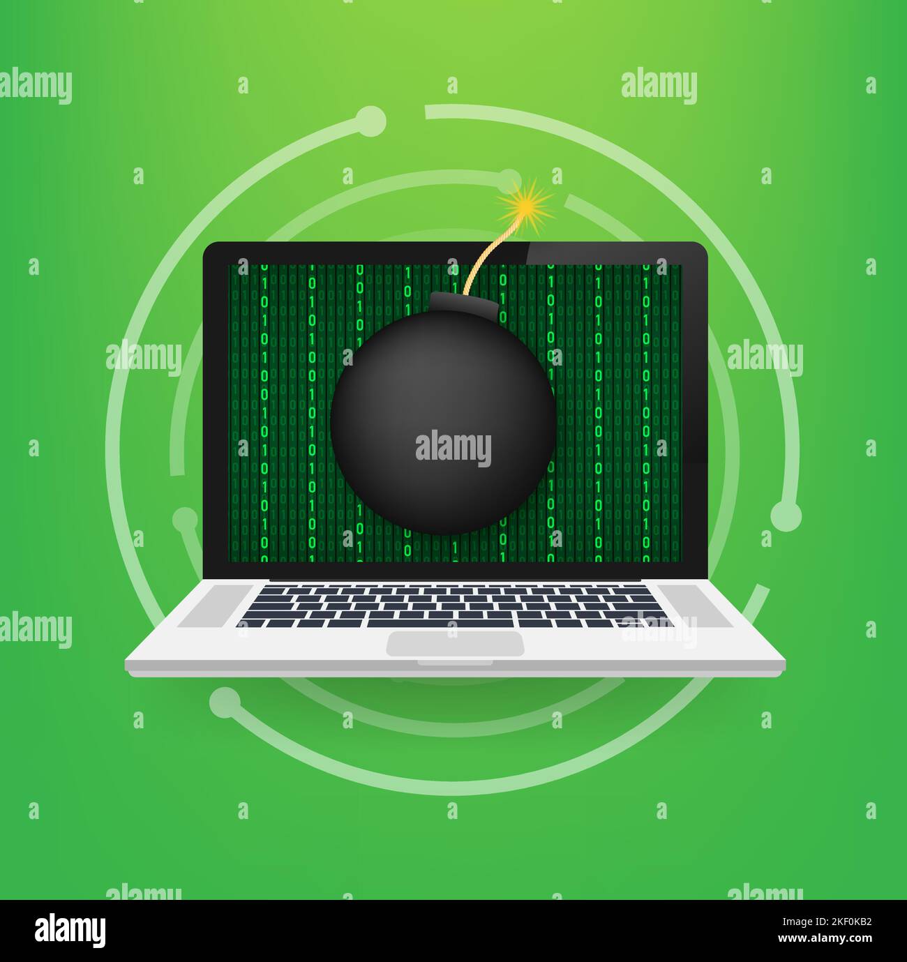 bombe logique. Morceau de code inséré intentionnellement dans un système logiciel. Illustration du stock vectoriel. Illustration de Vecteur