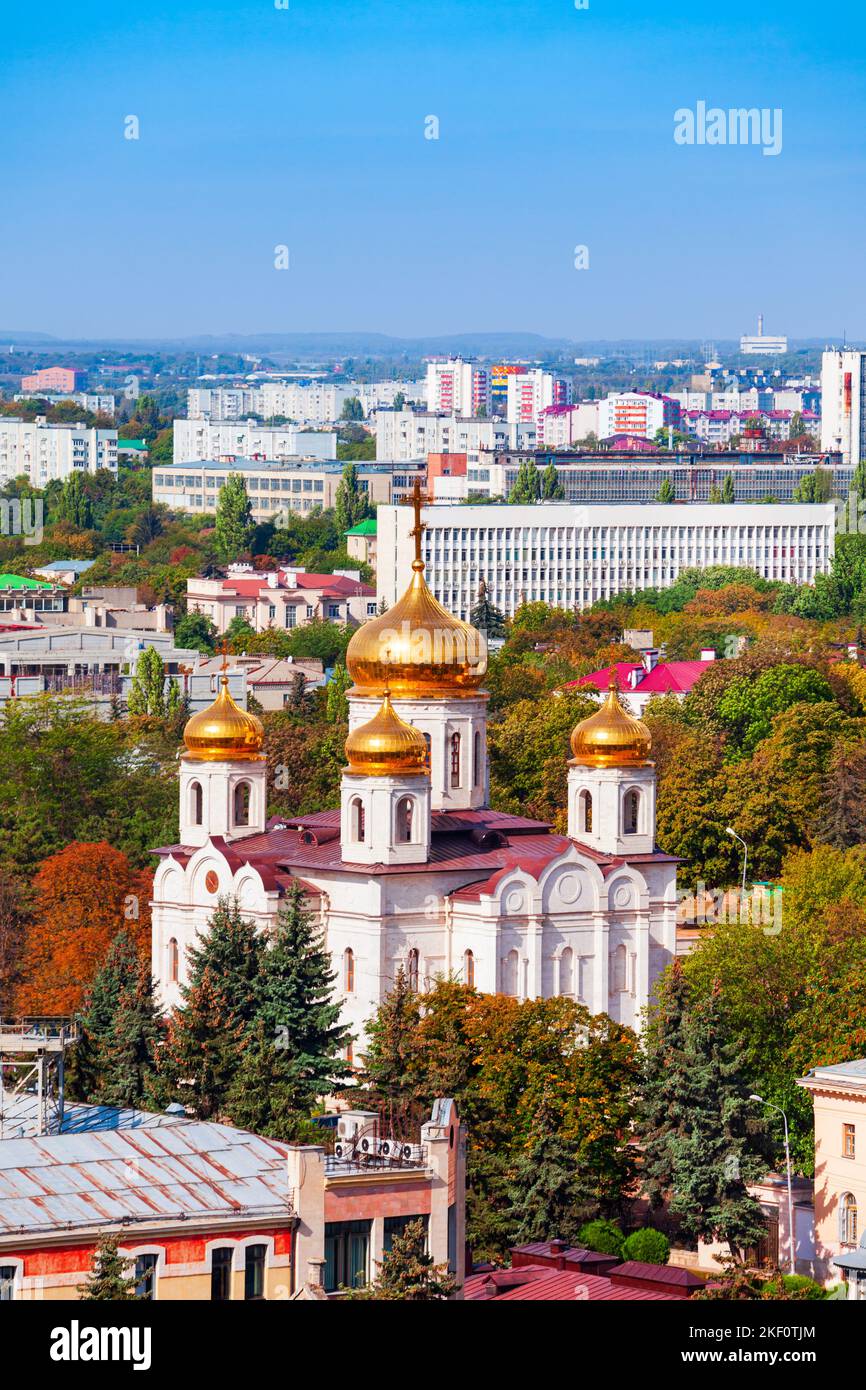 Christ le Sauveur ou la cathédrale Spassky vue aérienne à Pyatigorsk, une ville thermale dans la région des eaux minérales caucasiennes en Russie, Stavropol Krai en Russie Banque D'Images