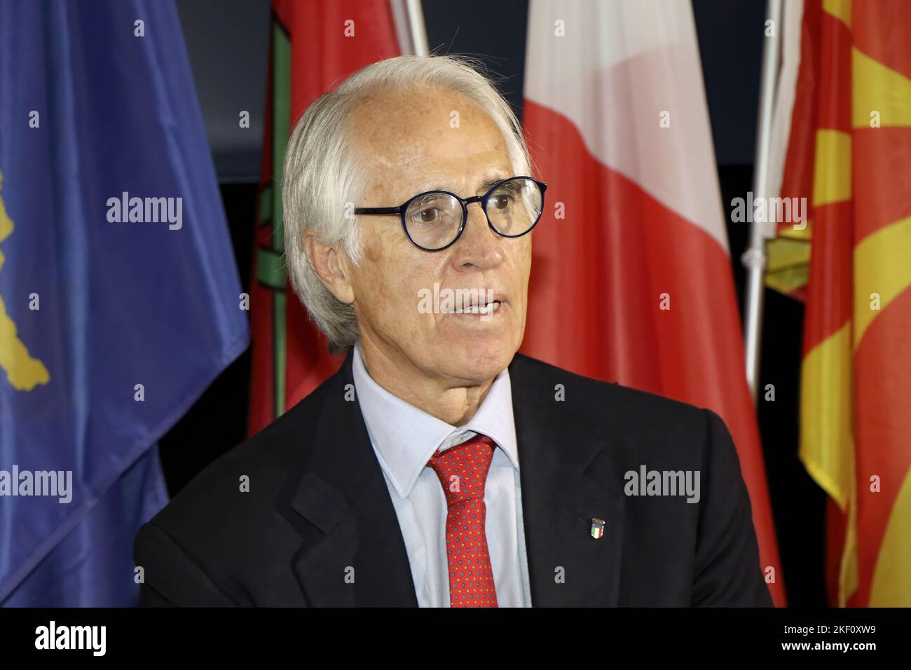 Portrait de Giovanni Malagò, président actuel de la CONI italienne. Taranto, Puglia, Italie. Photo de haute qualité Banque D'Images