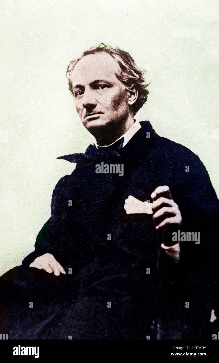 Portrait de Charles Baudelaire par Etienne Carjat a Paris en 1863 Banque D'Images