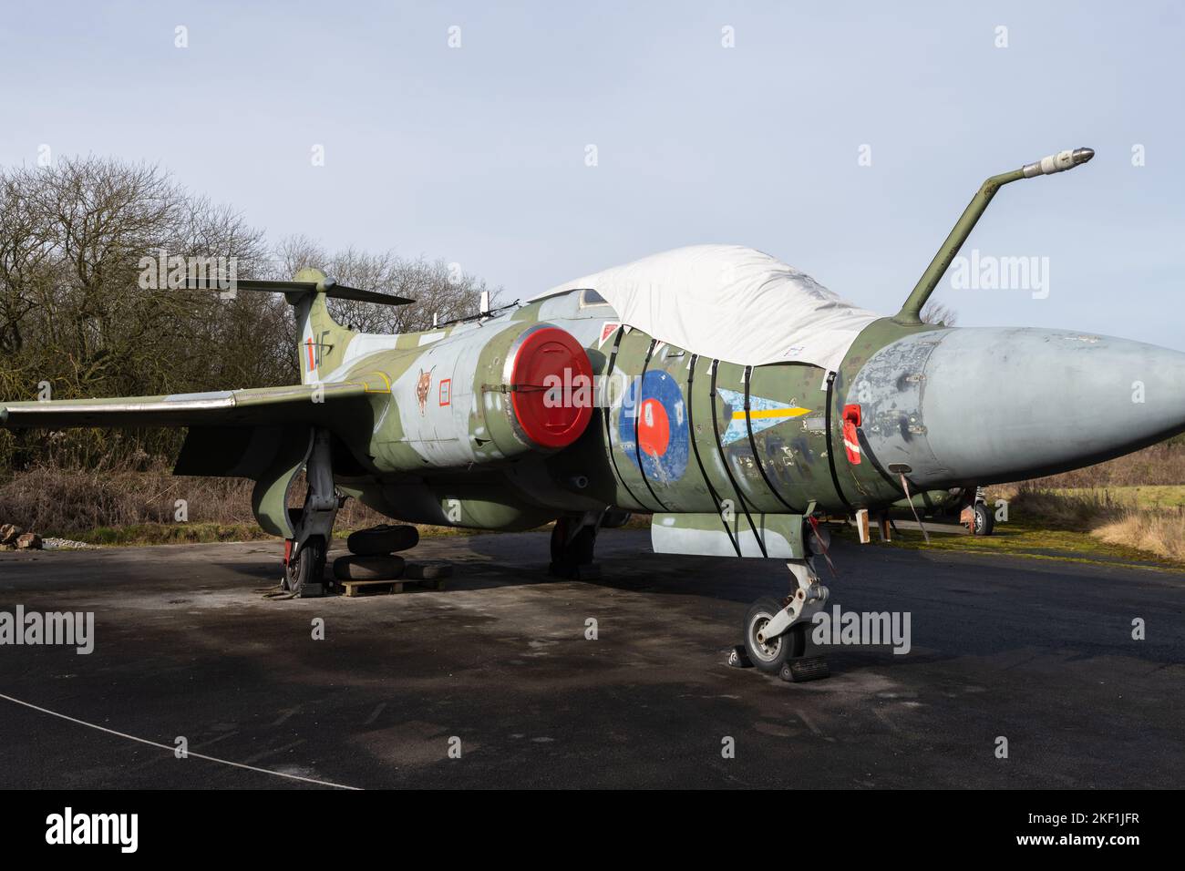 York.Yorkshire.Royaume-Uni.16 février 2022.Un avion de chasse Gloster Javelin est exposé au Yorkshire Air Museum Banque D'Images