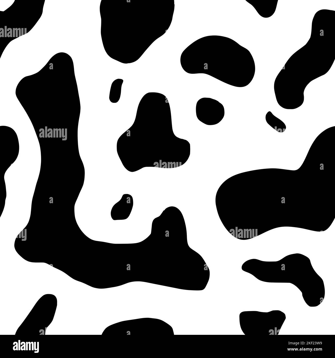 Taches noires texture simple de vache. Motif peau de vache. Thème de motif animal. Illustration de Vecteur