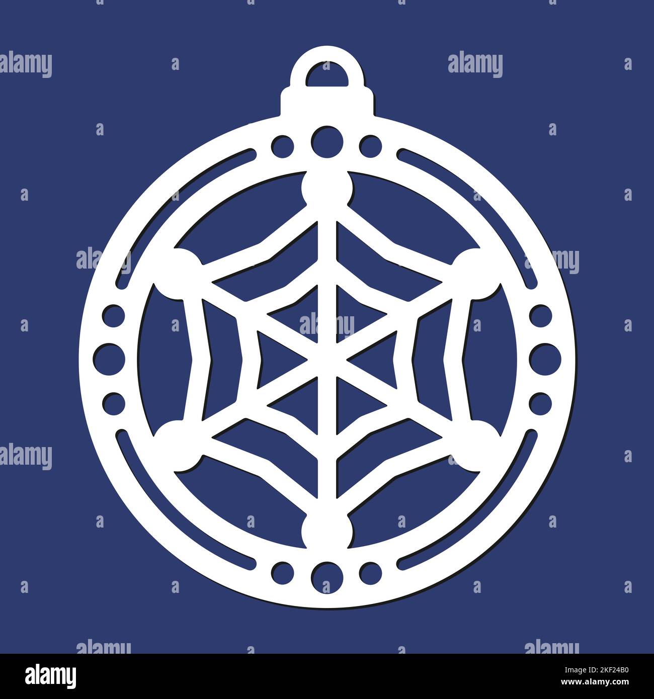 Modèle de coupe au laser de l'angle de Noël avec flocons de neige. Silhouette de coin ajouré avec décoration en dentelle. Décoration arbre de Noël pour découpe de bois Illustration de Vecteur