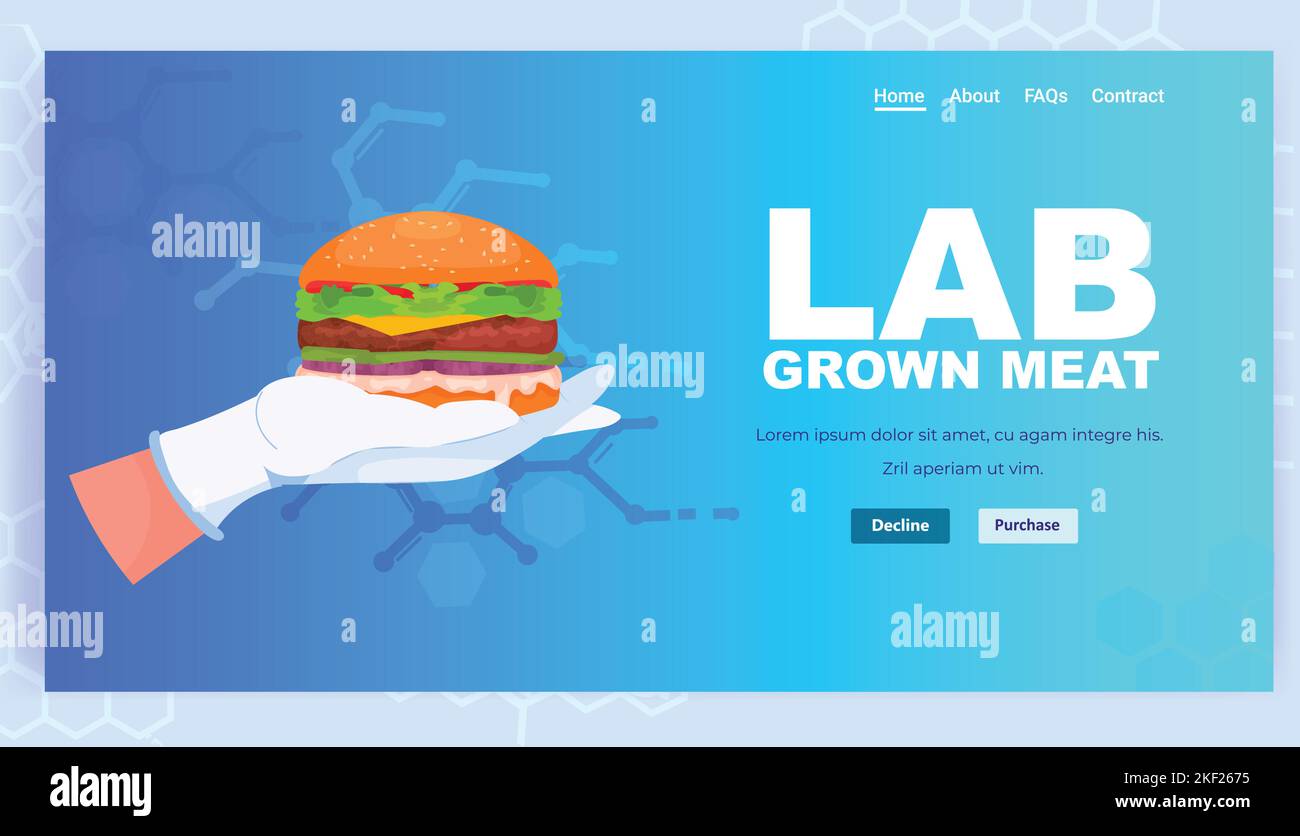 scientifique main tenant burgers de boeuf de culture fait de cellules animales artificiel laboratoire de production de viande concept Illustration de Vecteur