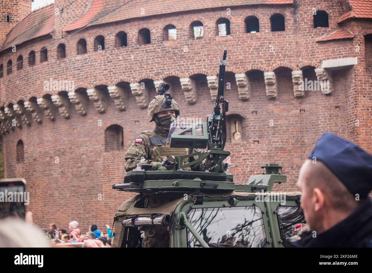 Défilé militaire polonais à Cracovie pendant la journée nationale Banque D'Images
