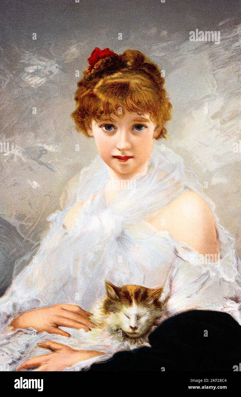 1800S 1860S PORTRAIT D'UNE JEUNE FILLE ADOLESCENTE REGARDANT UN APPAREIL PHOTO TENANT SA CAT PAR CHARLES JOSHUA CHAPLIN FRANÇAIS 19TH SIÈCLE PEINTRE - KA9401 HAR001 HARS JOY STYLE DE VIE SATISFACTION FEMMES ACCUEIL VIE ESPACE COPIE DEMI-LONGUEUR ADOLESCENT PERSONNES S'OCCUPANT ANIMAUX ADOLESCENTES FILLE PEINTRE EUROPE 1800S CONTACT VISUEL RÊVES BONHEUR MAMMIFÈRES EUROPÉENNE FÉLINE CONNEXION 1860S DÉRIVÉ CARTE POSTALE ÉLÉGANTE TEENAGED CHAPLIN FÉLINS CHARLES COOPÉRATION JUVÉNILES KITTY RELAXATION DES MAMMIFÈRES CAUCASIAN ETHNICITÉ HAR001 JOSHUA OLD FASHIED Banque D'Images