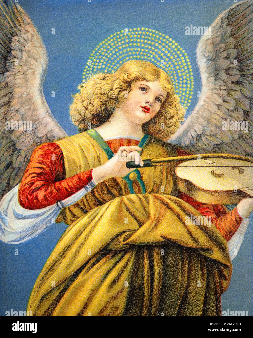 1480S UN ANGE JOUANT LE VIOLON PAR MELOZZO DA FORLI PEINTRE DE LA RENAISSANCE - KA9445 HAR001 HARS FOI JEUNE FEMME ADULTE CROYANCE HAR001 ANCIENNE SECTION Banque D'Images