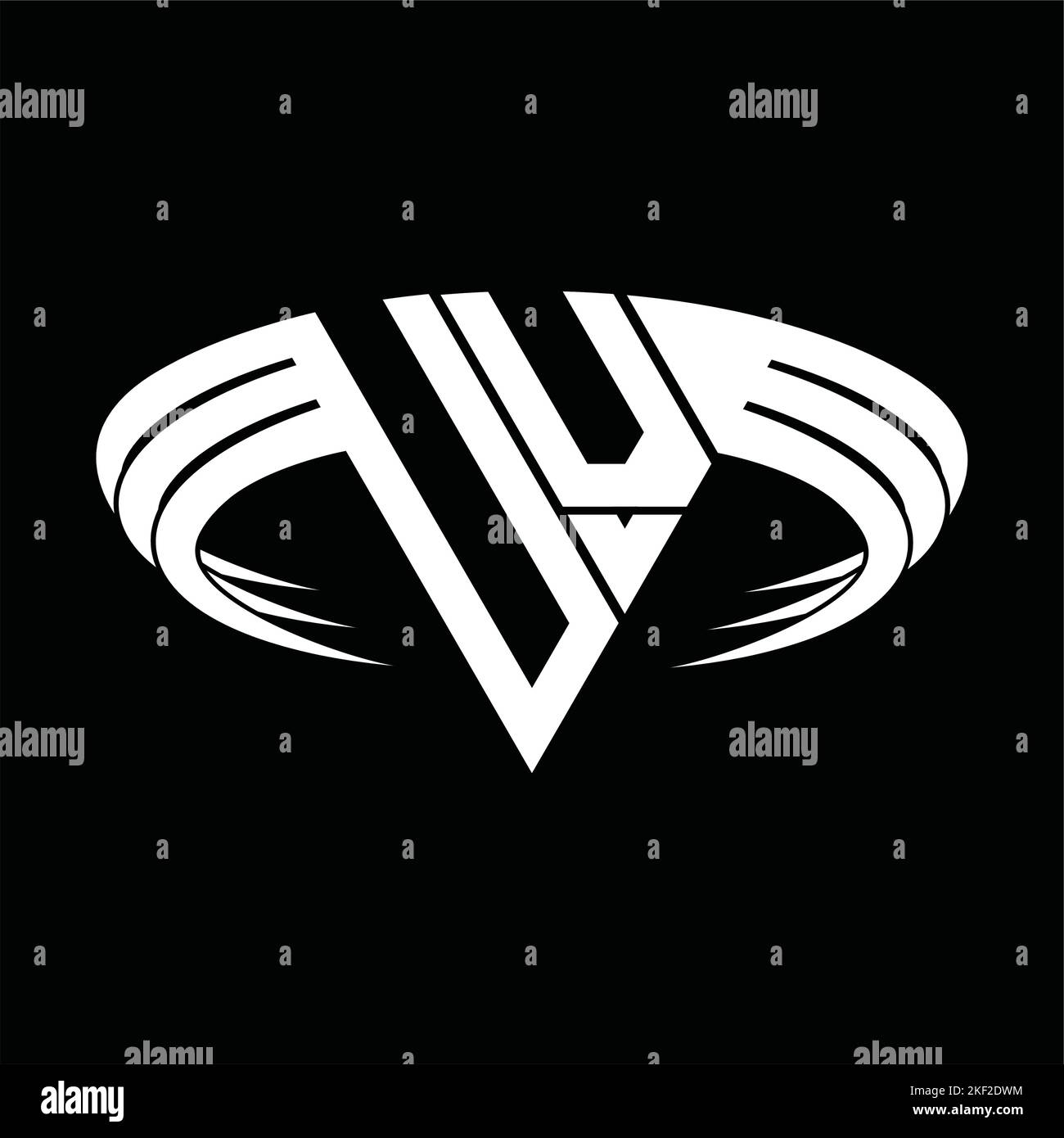 Logo UV monogramme lettre avec modèle de forme triangulaire en forme de tranche Illustration de Vecteur