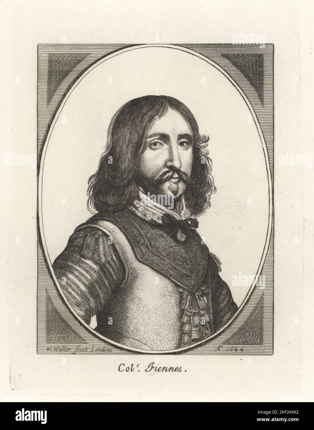 Colonel Nathaniel Fiennes, parlementaire et noble puritain, fils de William Fiennes, 1st vicomte Saye et Sele, 1608-1669. D'un rare imprimé par Venceslaus Hollar. Gravure sur plaque de coperplate de la galerie des portraits rares de Samuel Woodburn, composée de plaques originales, George Jones, 102 St Martin's Lane, Londres, 1816. Banque D'Images