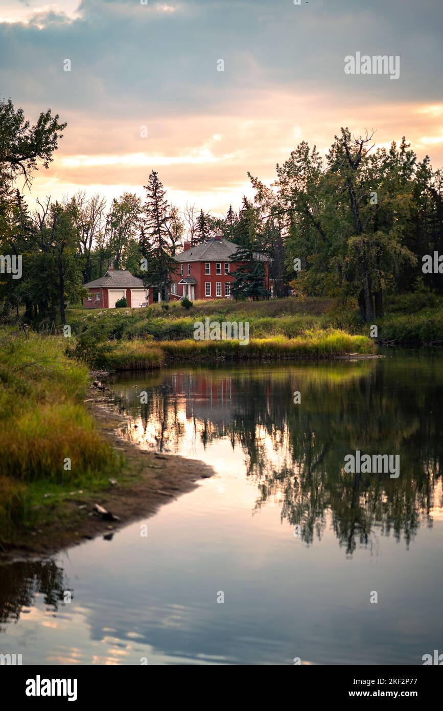 Sanctuaire d'oiseaux d'Inglewood au coucher du soleil Banque D'Images