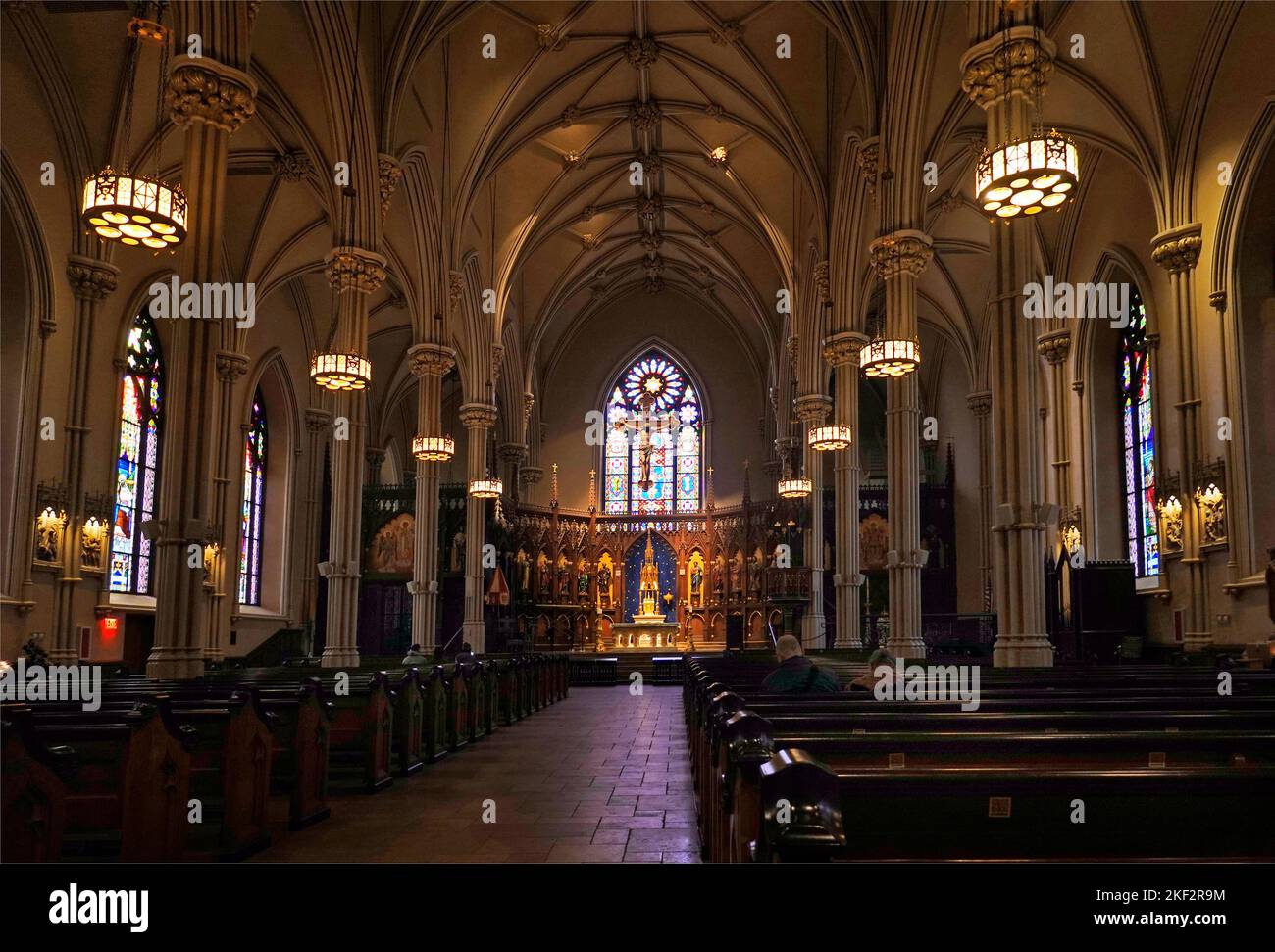 Basilique de la vieille cathédrale Saint-Patrick sur Mulberry Street dans le quartier de Nolita, dans le quartier inférieur de Manhattan, New York Banque D'Images