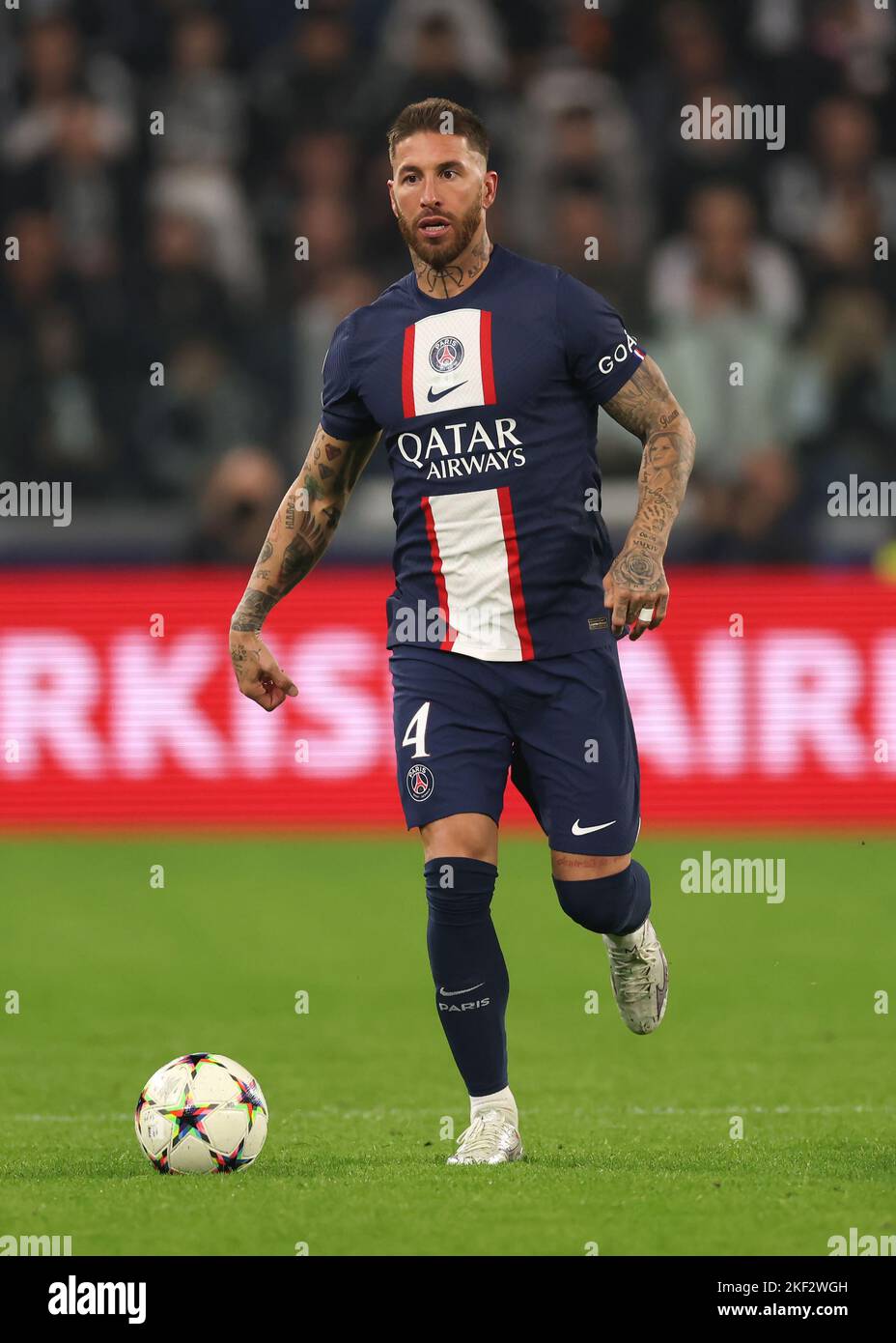 Turin, Italie, 2nd novembre 2022. Sergio Ramos du PSG lors du match de l'UEFA Champions League à l'Allianz Stadium de Turin. Le crédit photo devrait se lire: Jonathan Moscrop / Sportimage Banque D'Images