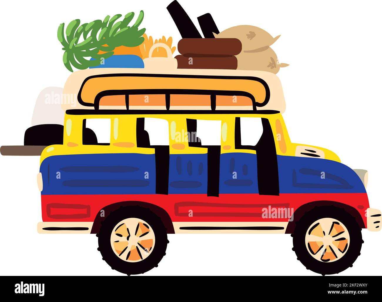 Transport colombien Chiva Illustration de Vecteur