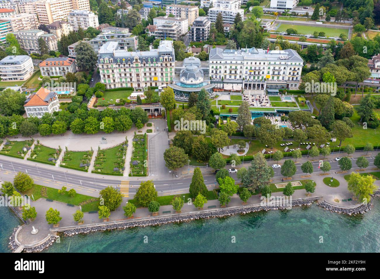 Hôtel beau-Rivage Palace, Lausanne, Suisse Banque D'Images