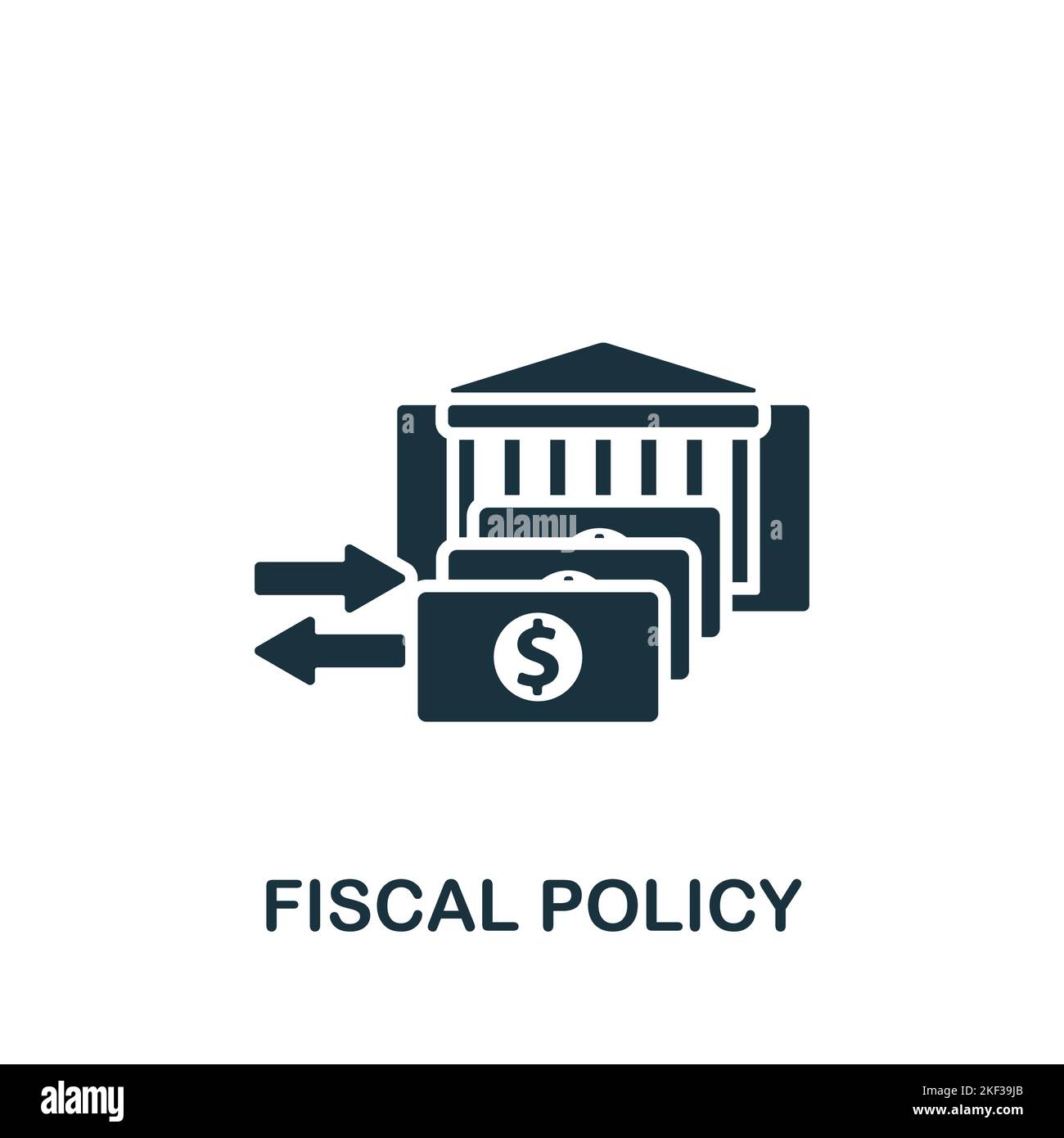 Icône politique fiscale. Icône monochrome simple Policy pour modèles, conception Web et infographies Illustration de Vecteur