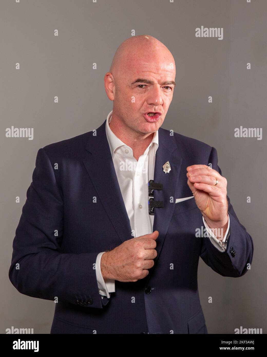 Bali, Indonésie. 15th novembre 2022. Le président de la FIFA, Gianni Infantino, s'exprime dans un entretien exclusif avec Xinhua avant la coupe du monde de la FIFA 2022 à Bali, Indonésie, le 15 novembre 2022. Crédit : Wang Yiliang/Xinhua/Alay Live News Banque D'Images