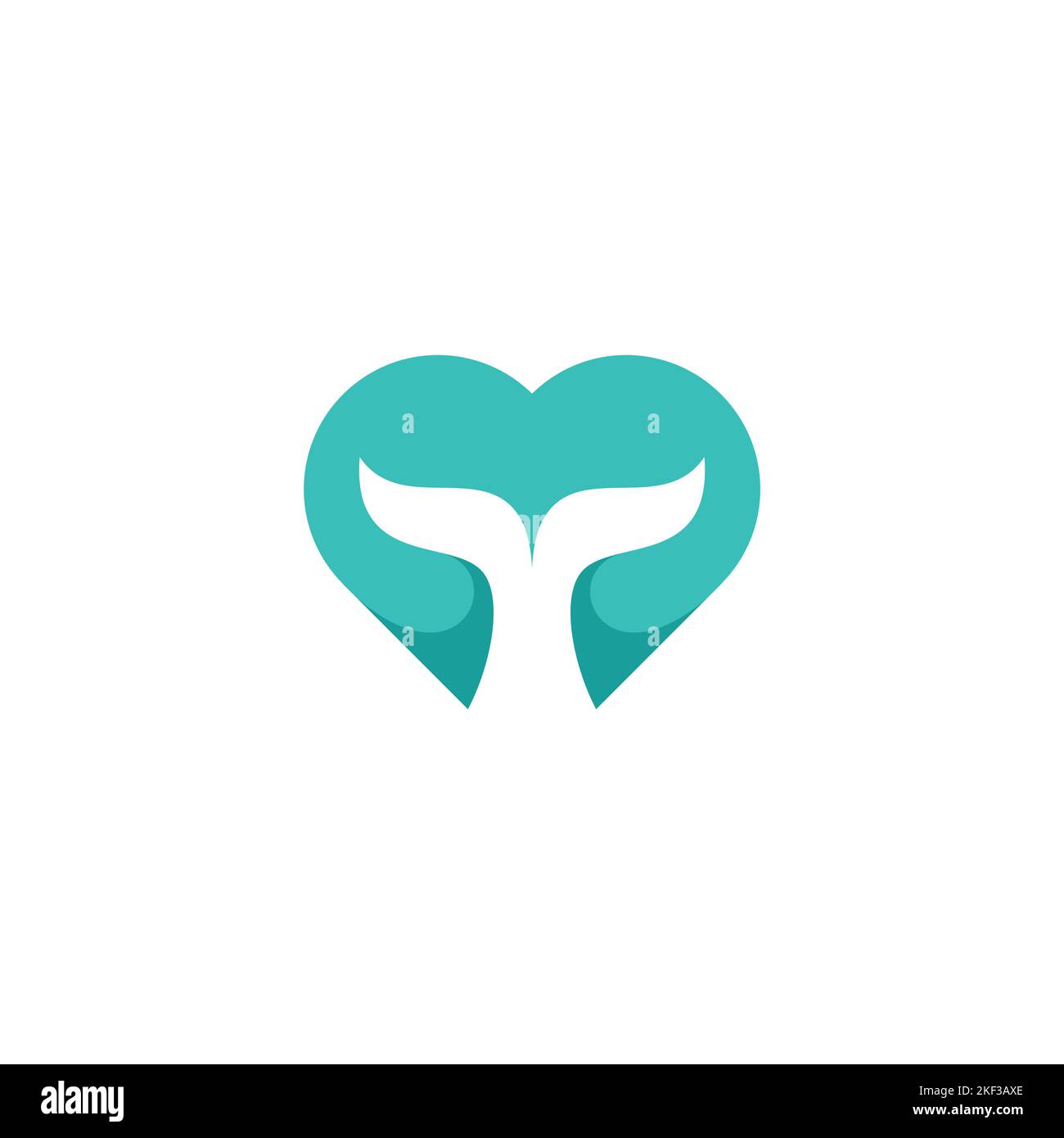 Logo Love Whale. Icône baleine. Logo FISH Vector Illustration de Vecteur