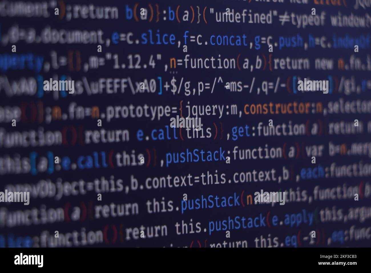 Développement de logiciels par programmeur. Code de script informatique abstrait. Écran de code de programmation du développeur logiciel Banque D'Images