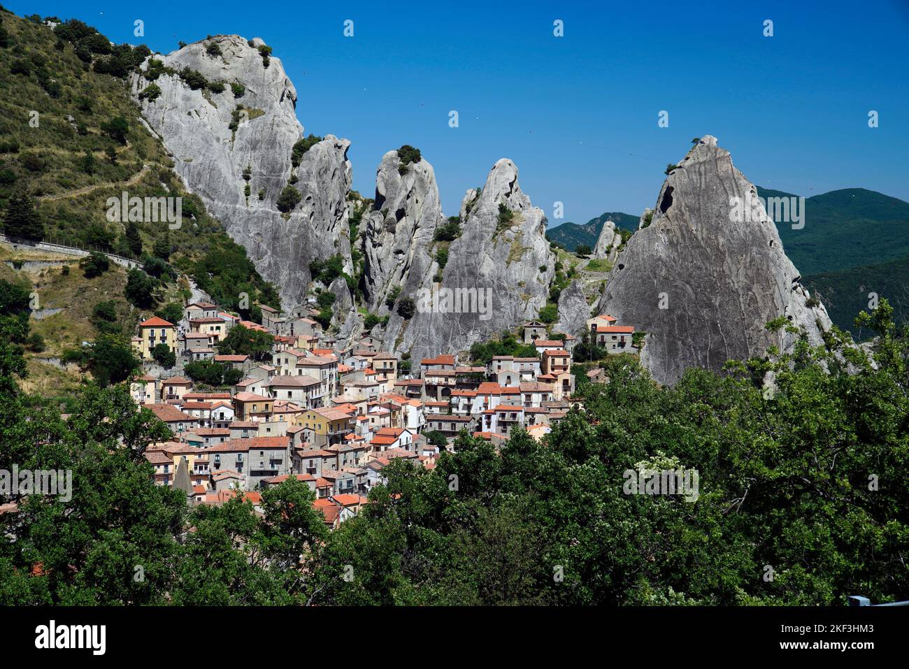 Castelmezzano,province de Potenza, région de Basilicate,Italie Banque D'Images