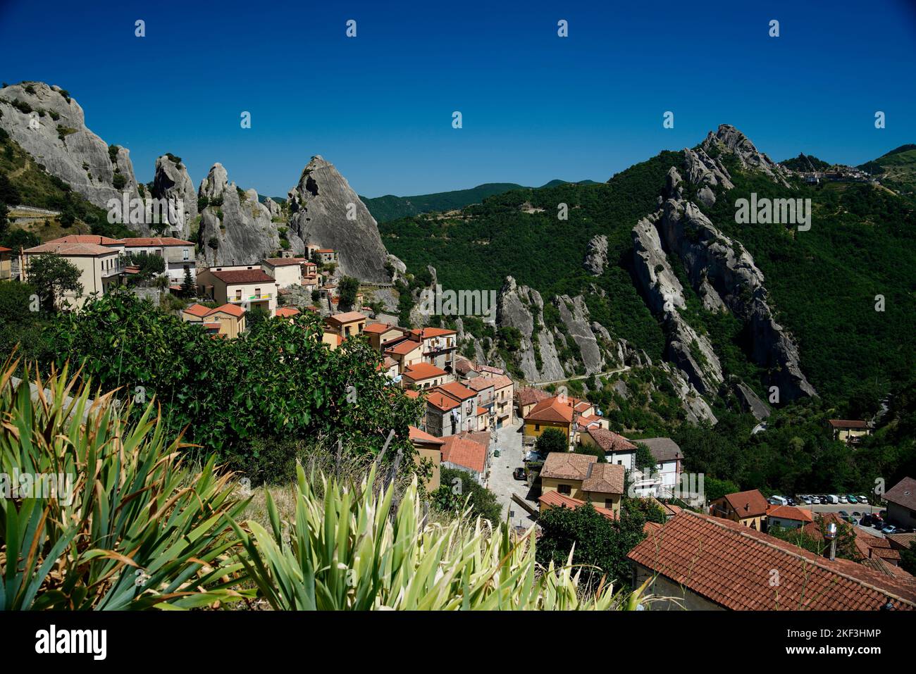 Castelmezzano,province de Potenza, région de Basilicate,Italie Banque D'Images