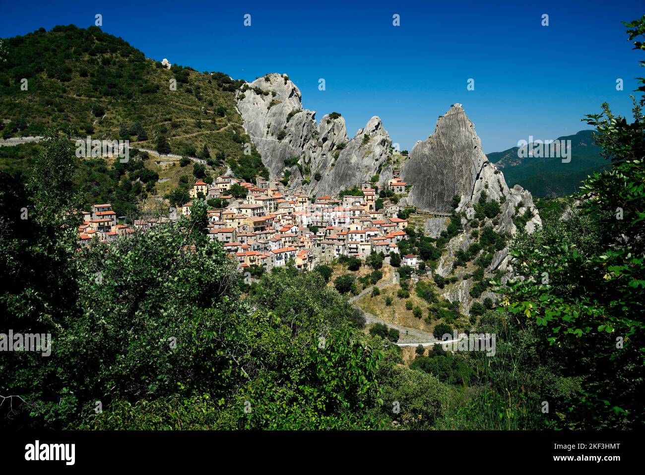 Castelmezzano,province de Potenza, région de Basilicate,Italie Banque D'Images