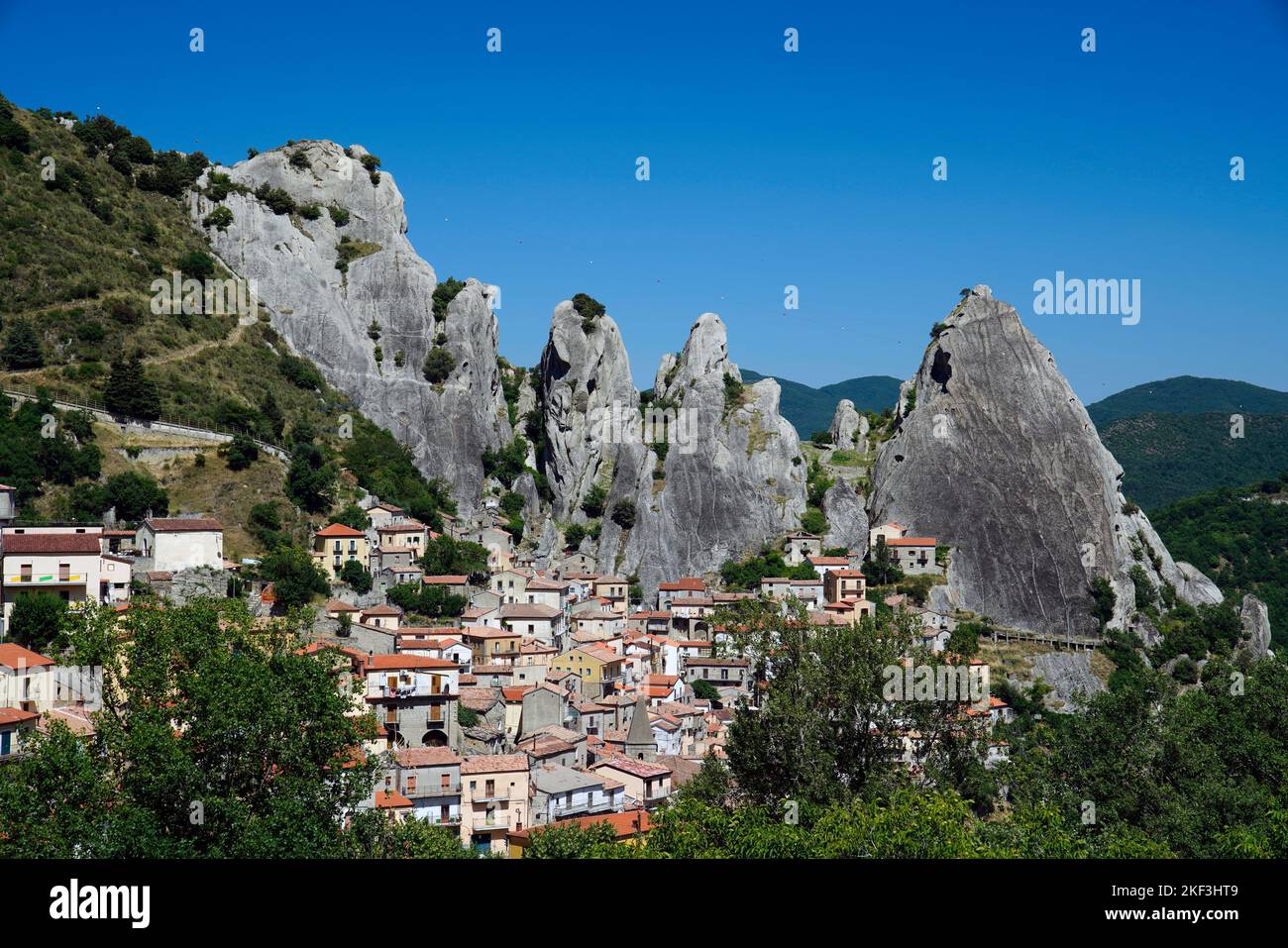 Castelmezzano,province de Potenza, région de Basilicate,Italie Banque D'Images