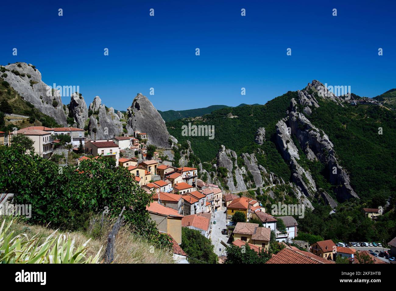 Castelmezzano,province de Potenza, région de Basilicate,Italie Banque D'Images