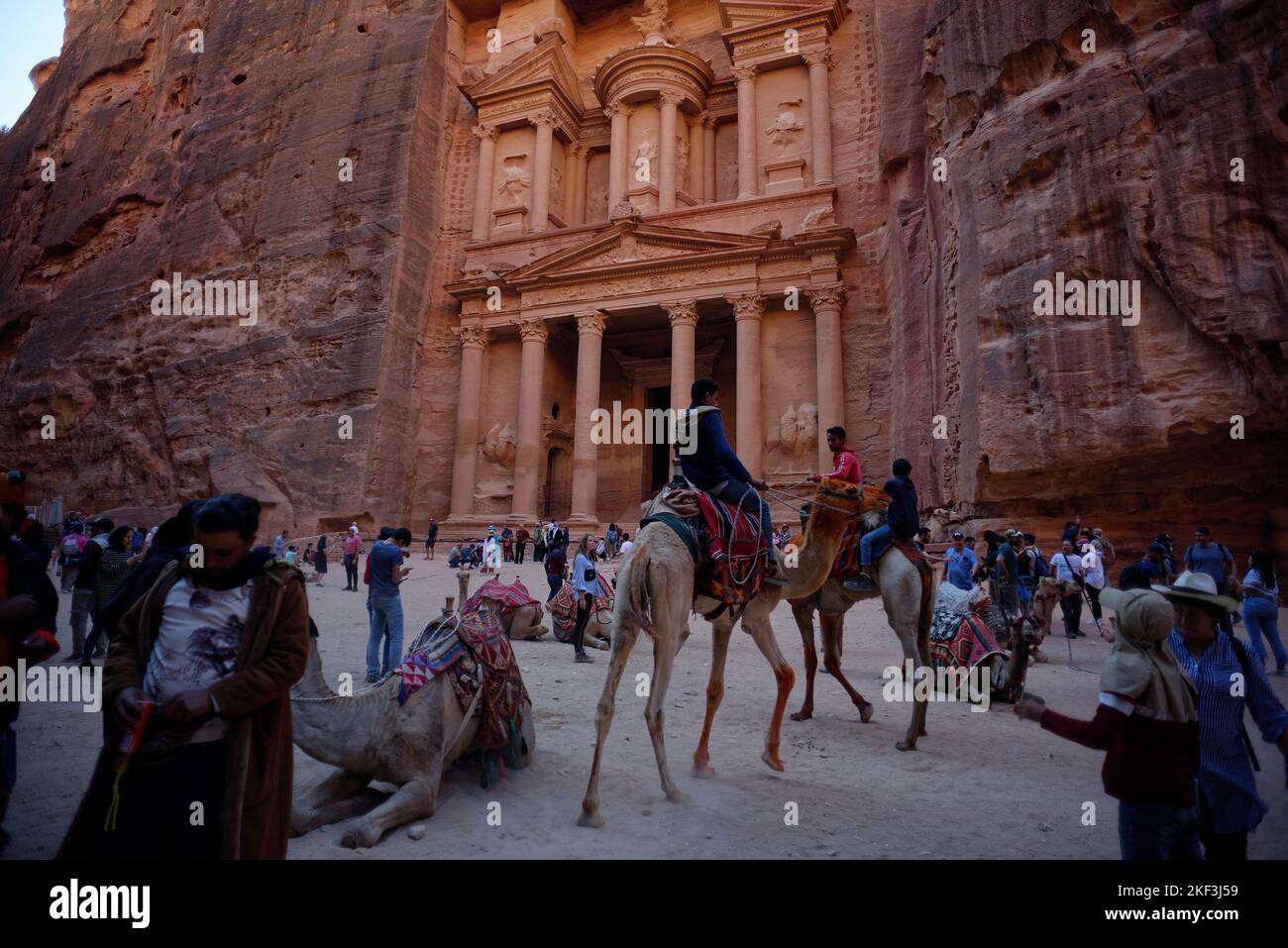 Site classé au patrimoine mondial de l'ancienne ville de Pétra en Jordanie. Banque D'Images