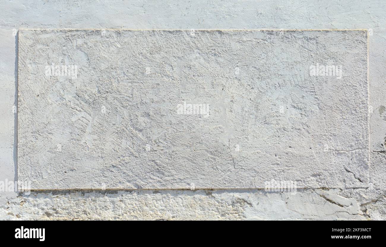 Espace vide rectangle horizontal fond de mur blanc en béton. Banque D'Images