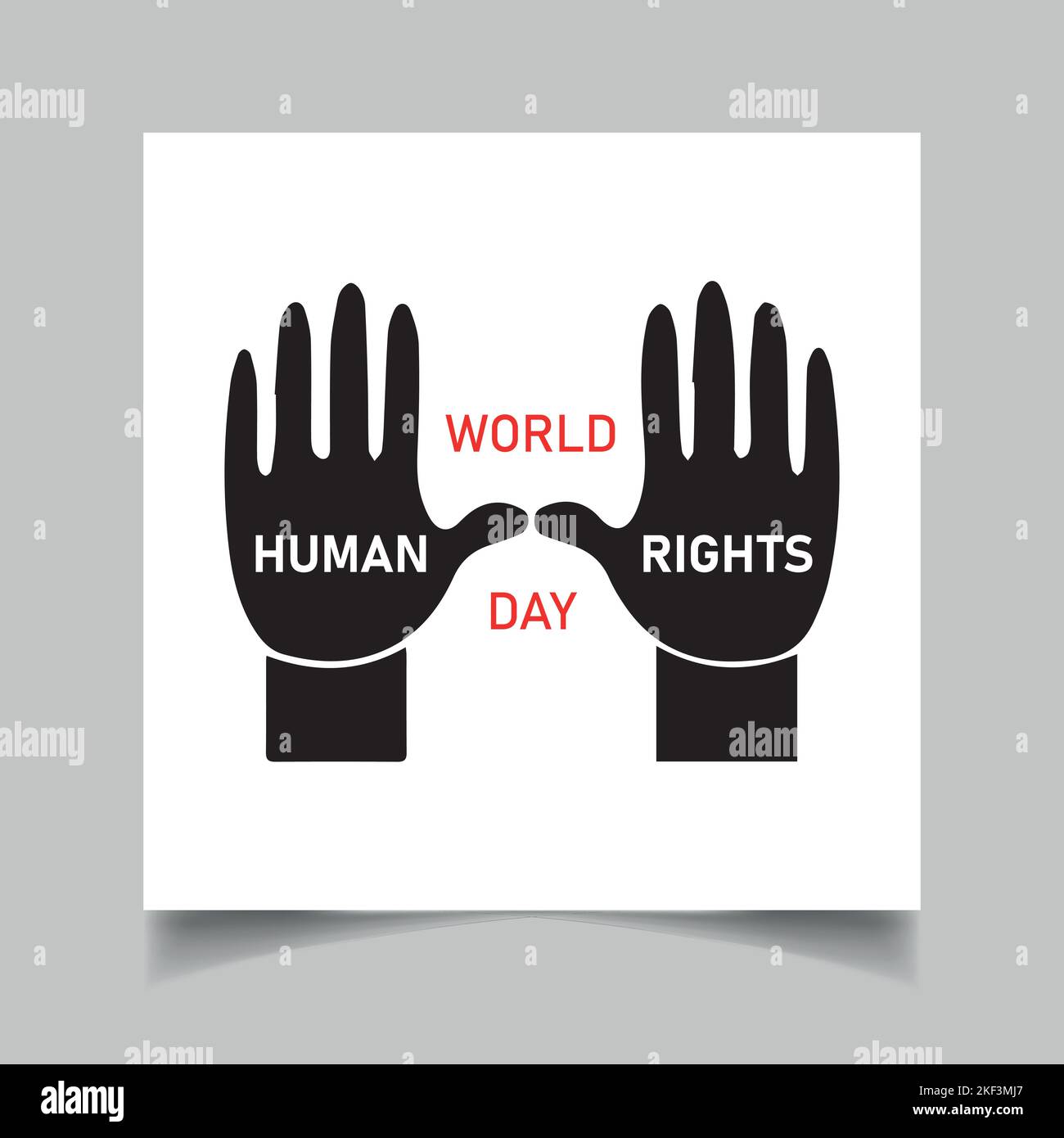 Journée mondiale des droits de l'homme avec l'art de la main Illustration de Vecteur