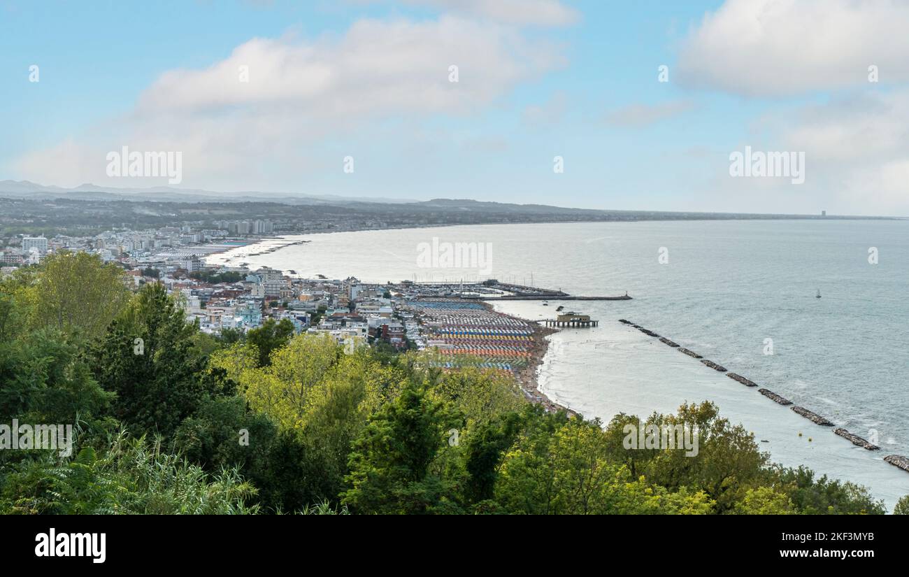 Vue aérienne de Gabicce et Cattolica Banque D'Images