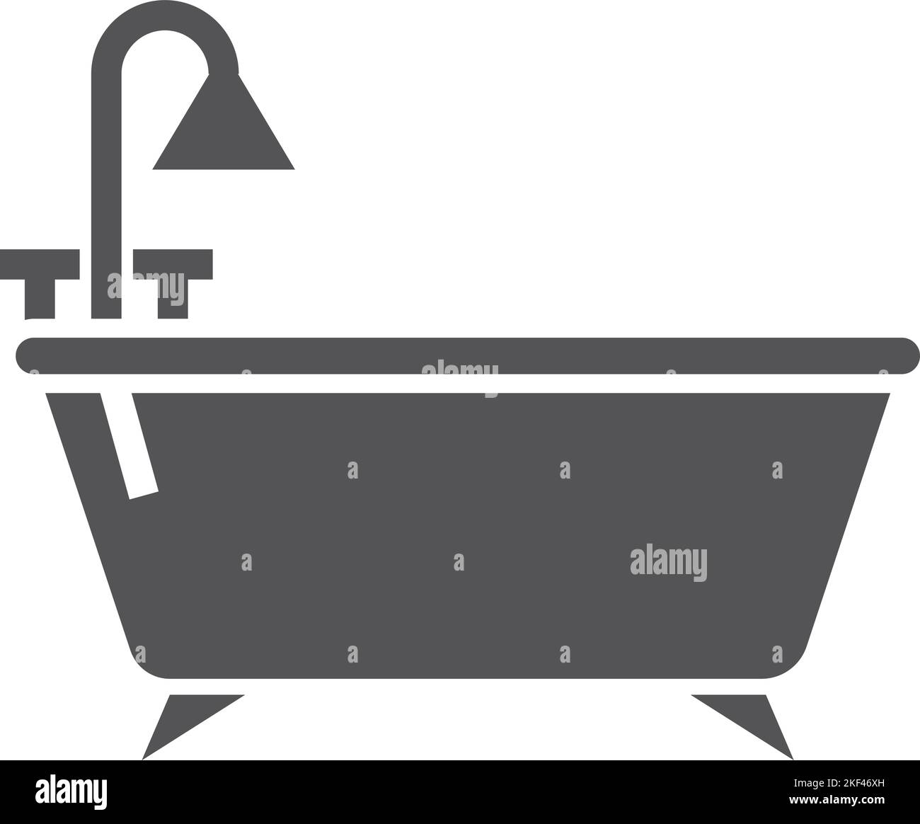 Icône baignoire. Symbole de la salle de bains. Panneau d'hygiène de l'eau Illustration de Vecteur