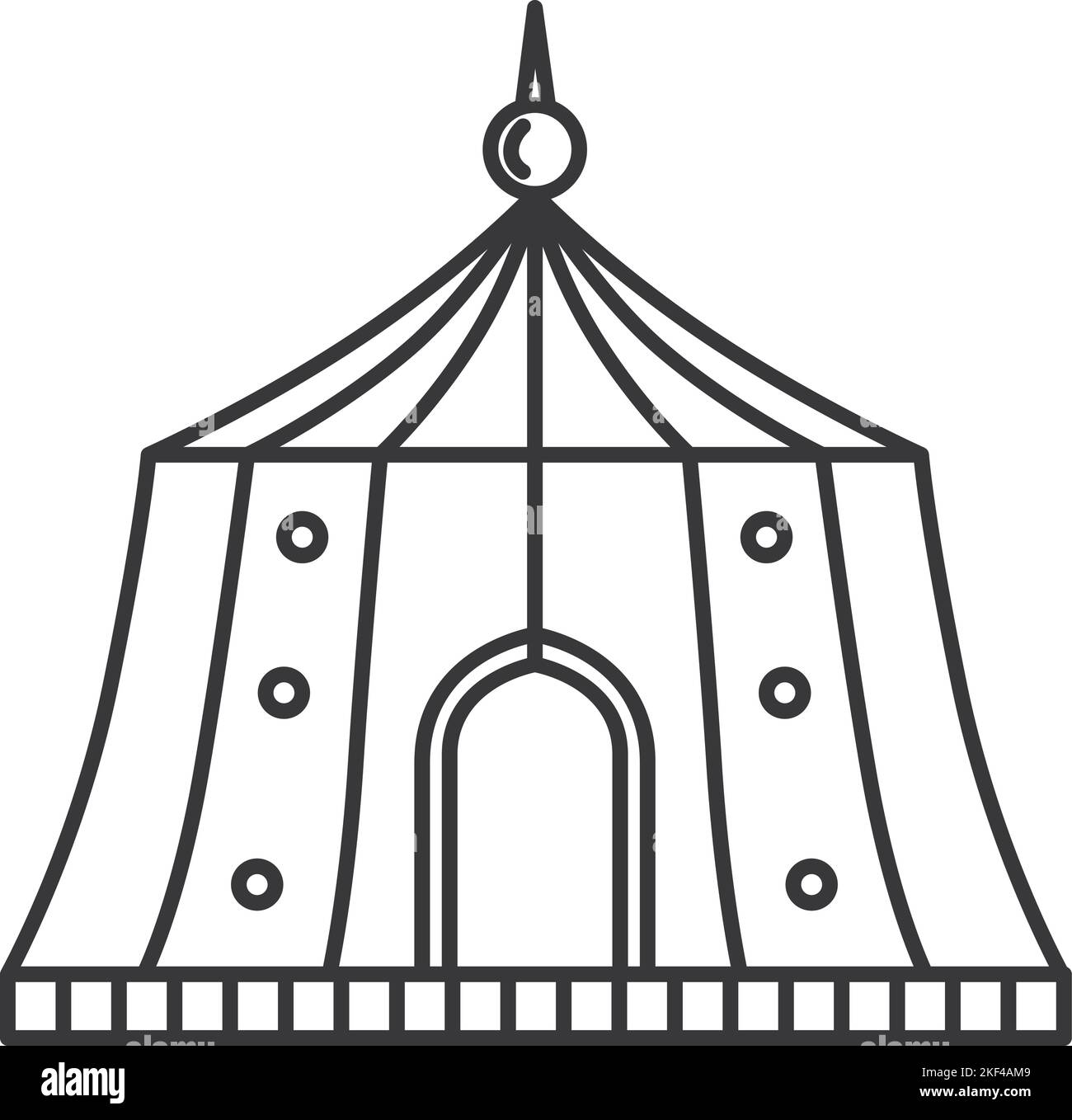 Icône de la ligne de tente du spectacle de carnaval. Symbole du cirque Illustration de Vecteur